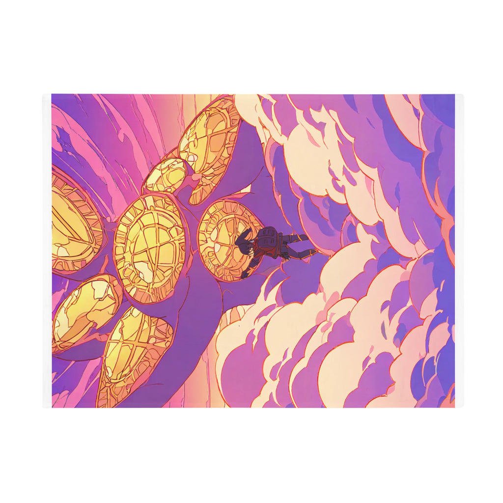 Radio Tower Climber at First Light Sherpa Throw Blanket