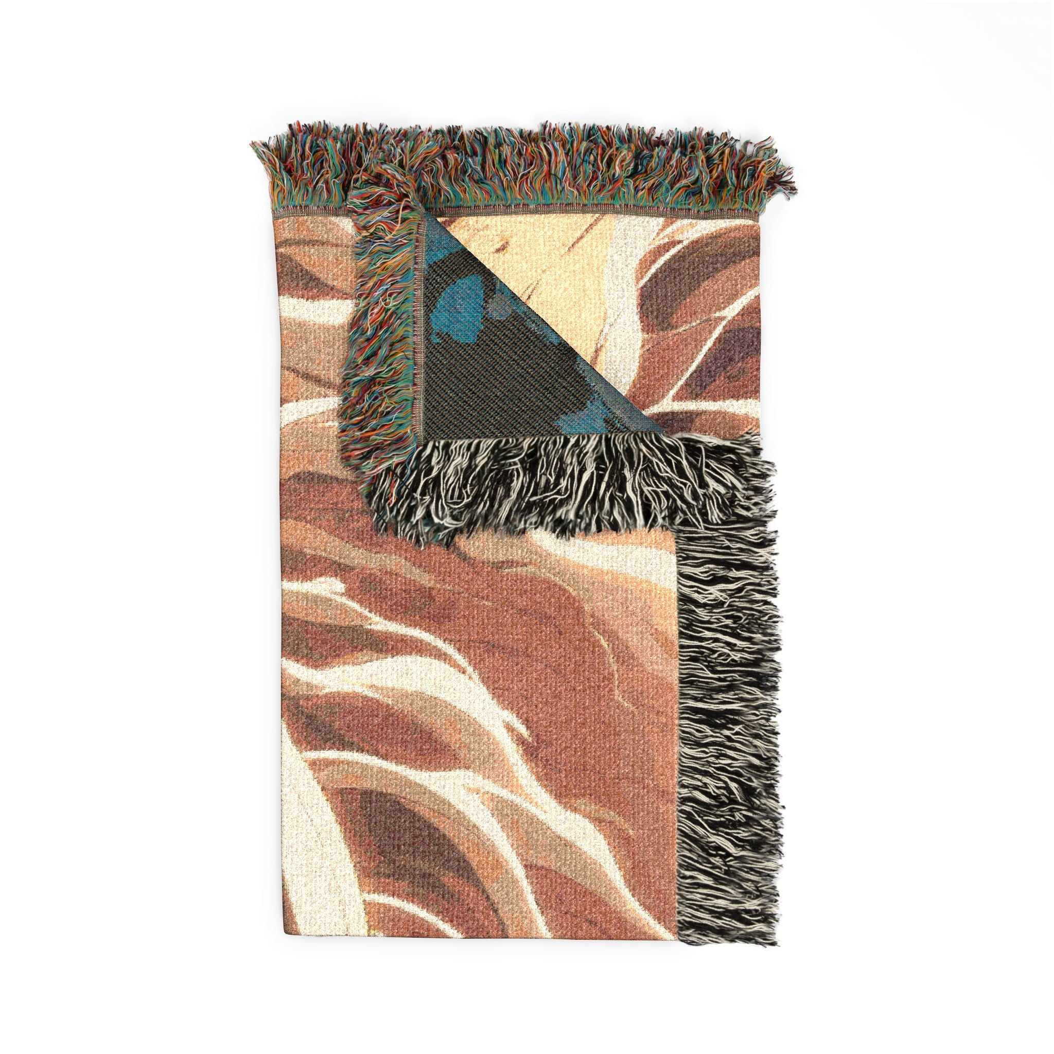 Hot Spring Digger at the Sulfur Fissure Woven Throw Blanket