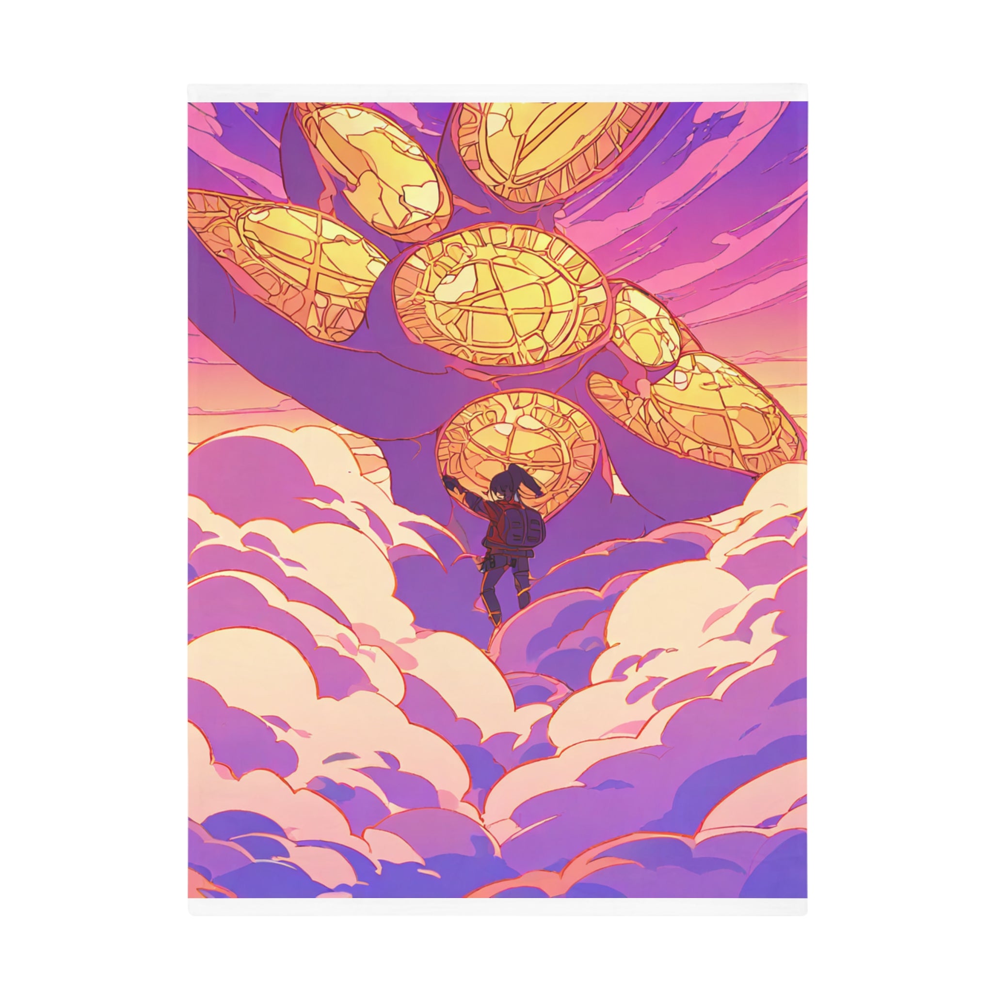 Radio Tower Climber at First Light Sherpa Throw Blanket