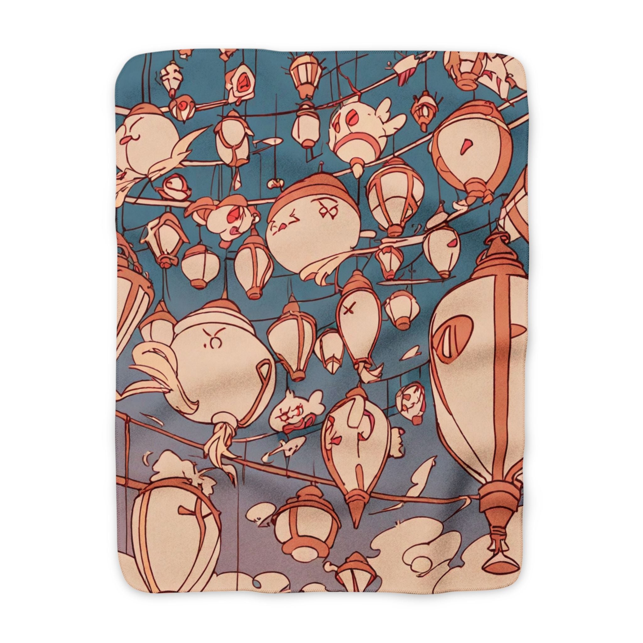 Dried Squid Vendor Nightly Sherpa Fleece Throw Blanket