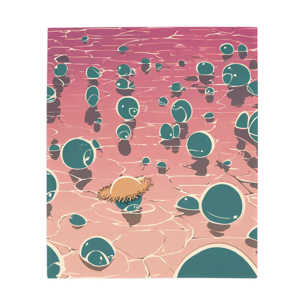 Lotus Keeper in Pink Dawn Waters Plush Fleece Throw Blanket