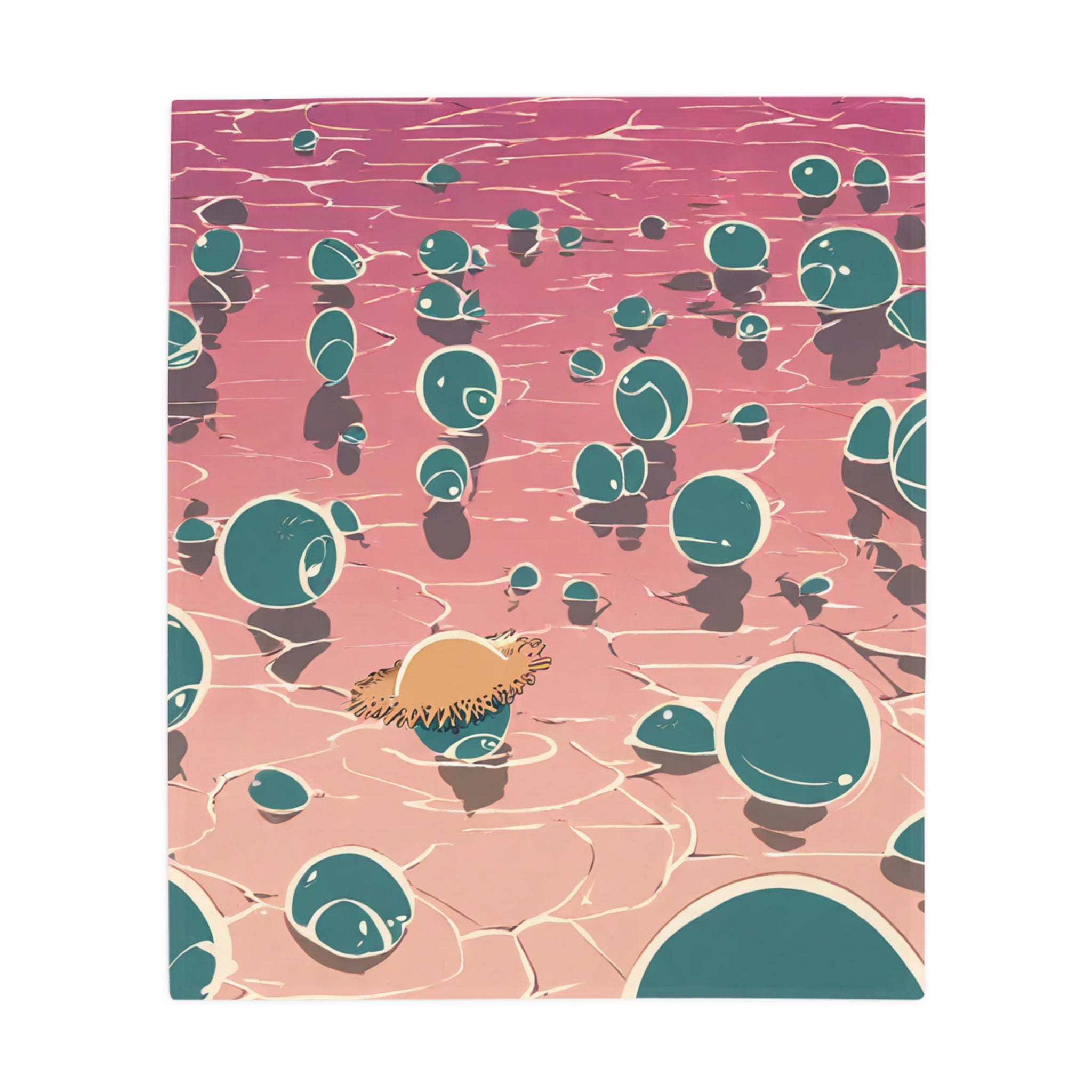 Lotus Keeper in Pink Dawn Waters Plush Fleece Throw Blanket