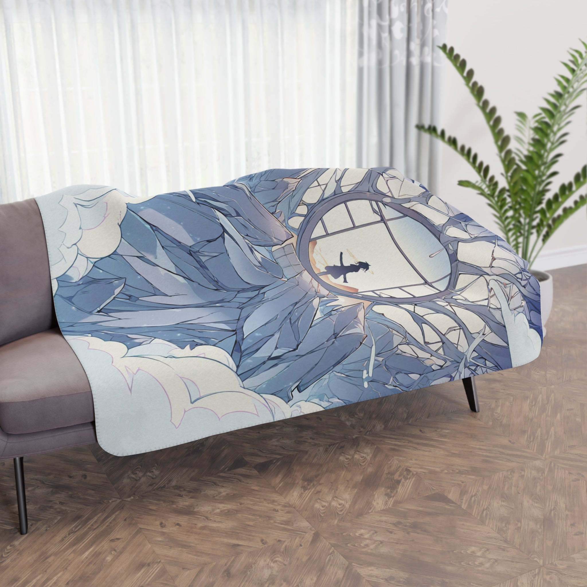 Mountain Caretaker in Frost Basin Sherpa Throw Blanket
