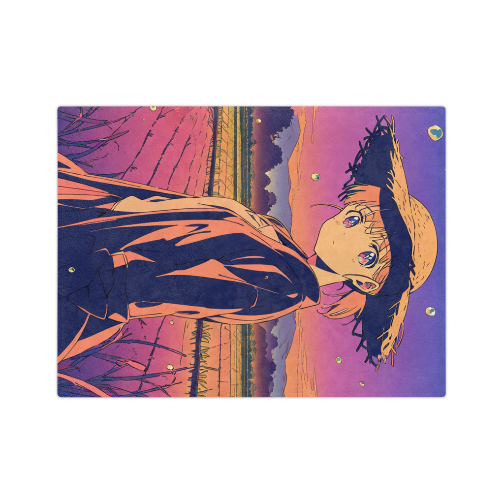 Rice Paddy Farmer Hat Velveteen Throw Blanket