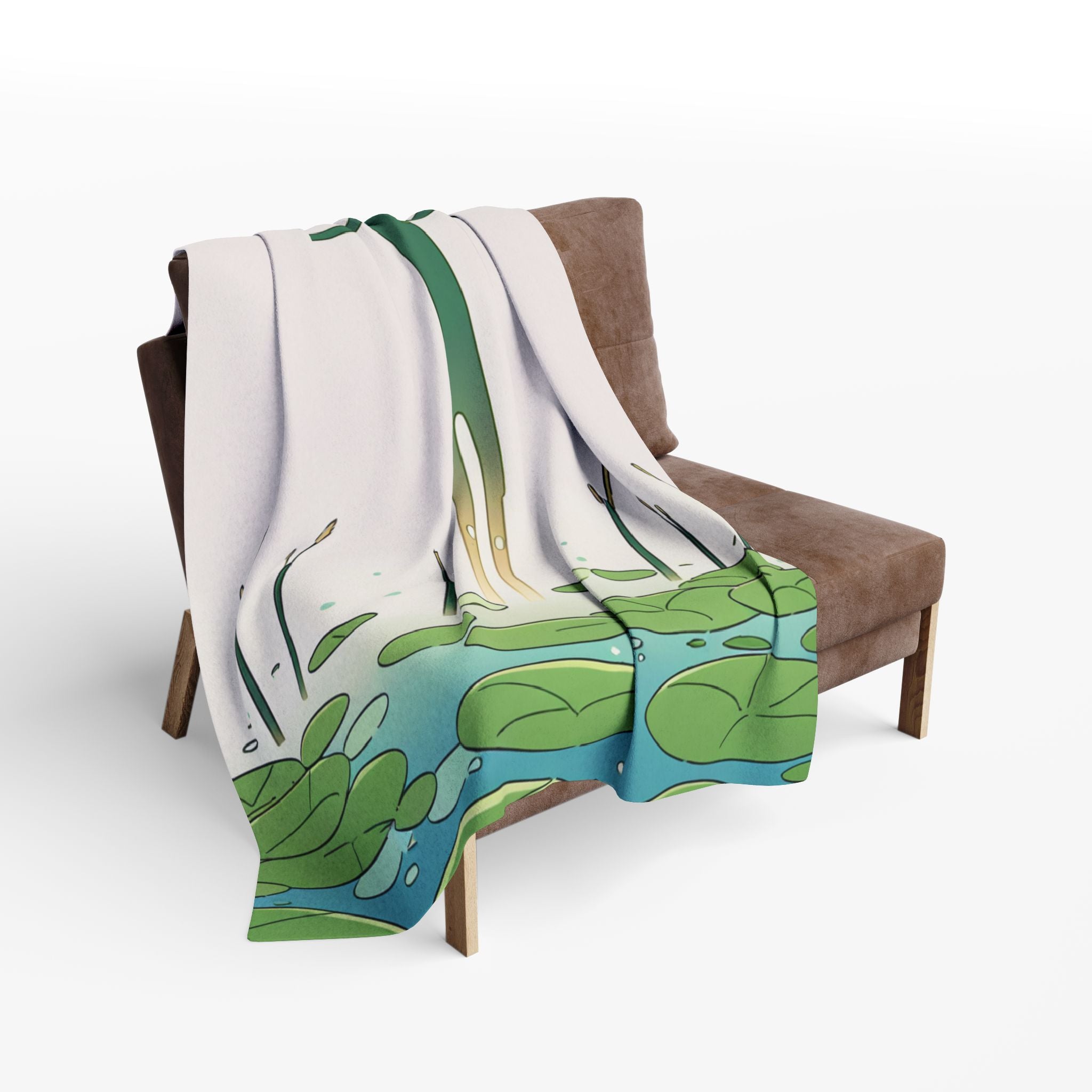 Lotus Root Washer in Moonlit Pond Arctic Fleece Throw Blanket