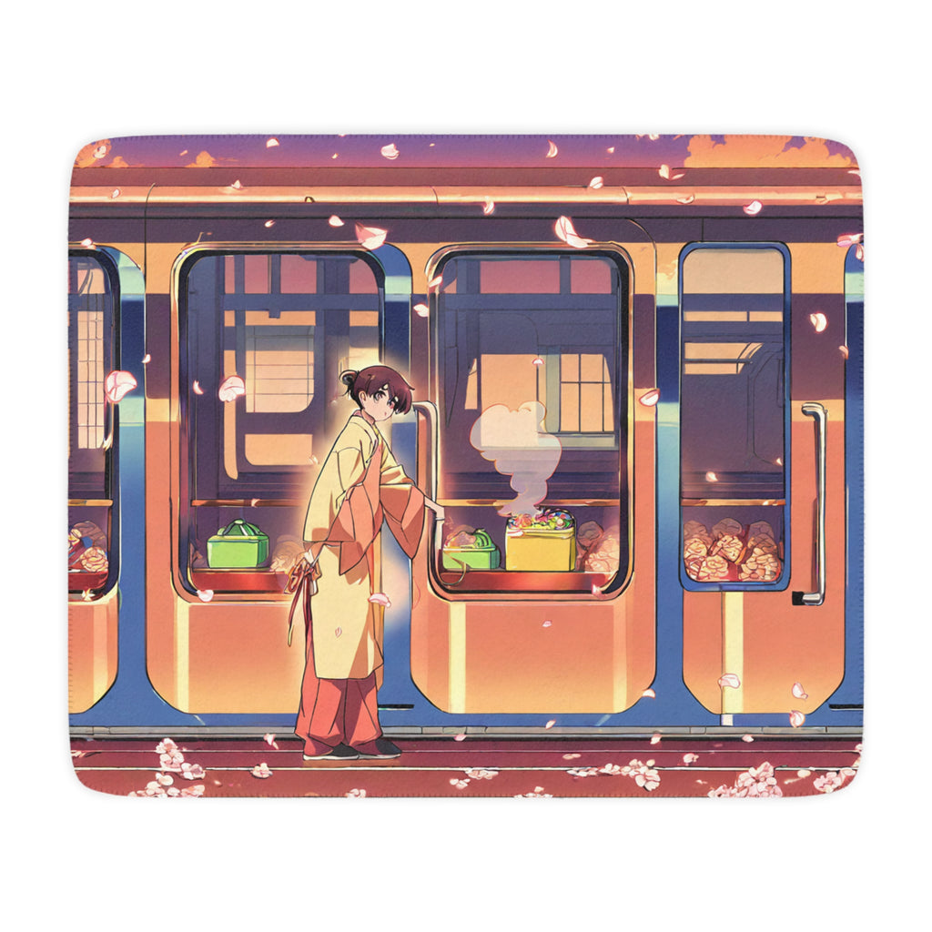 Bento Vendor at the Evening Platform Velveteen Throw Blanket