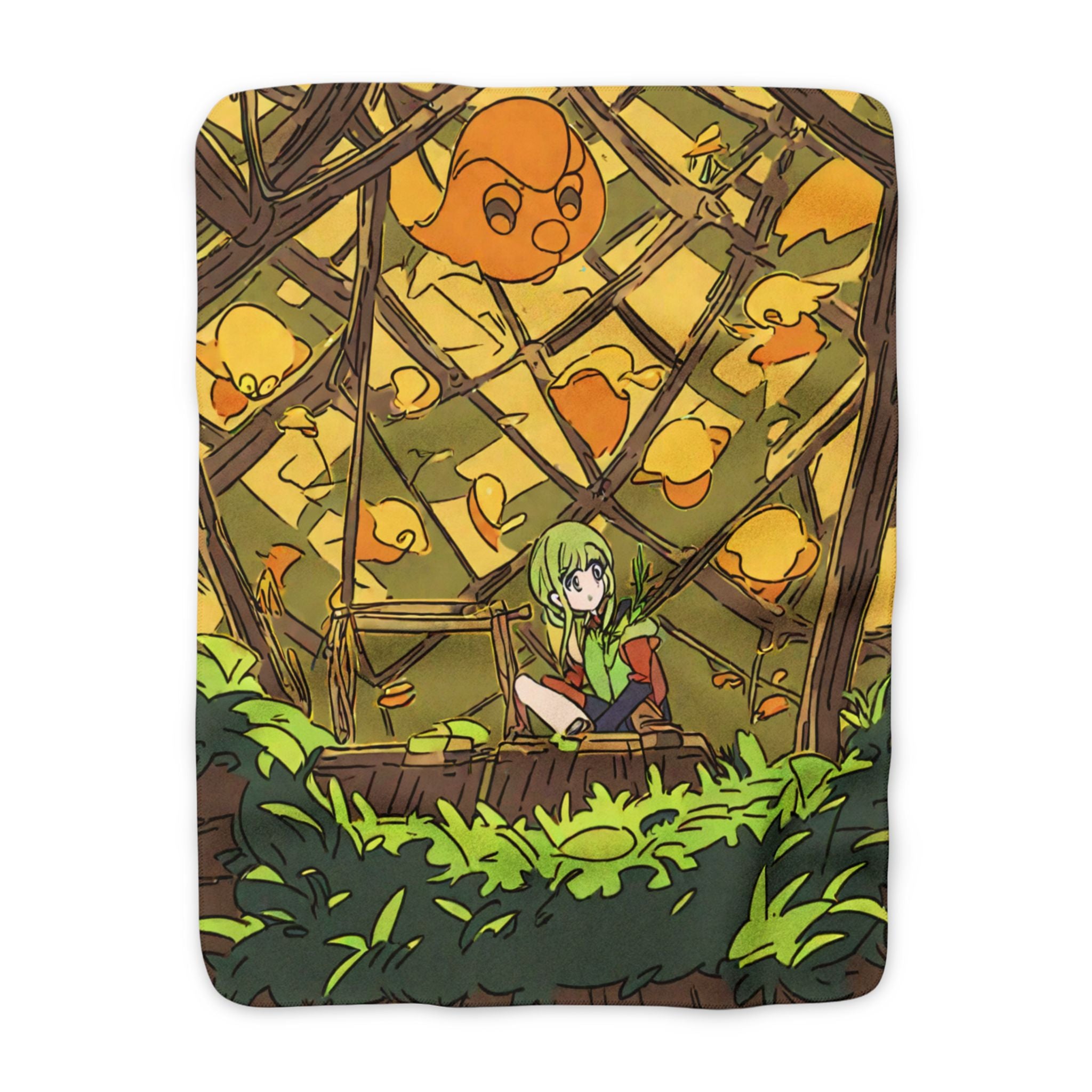 Tatami Mat Weaver Sherpa Fleece Throw Blanket