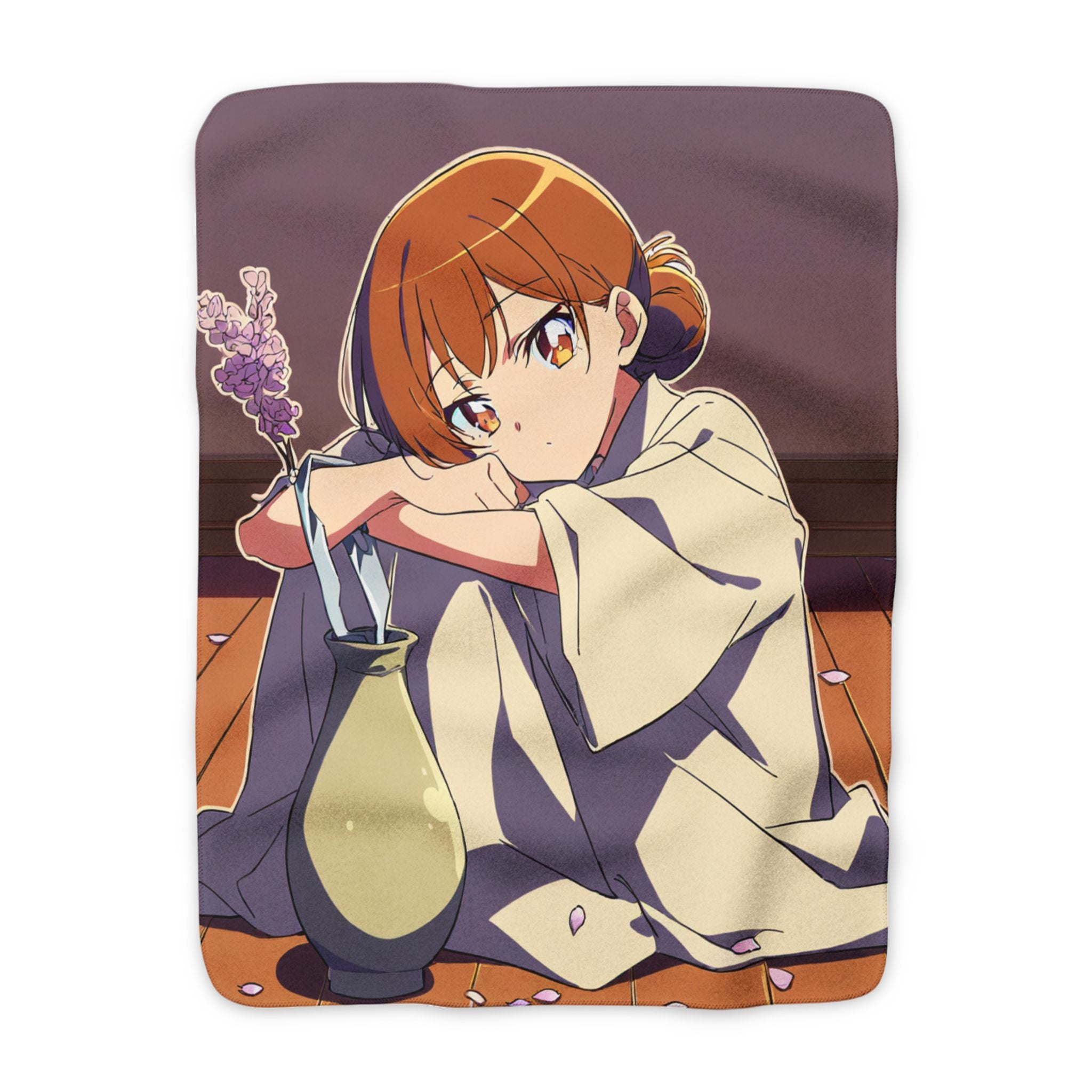 Dried Flower Arranger Smock Sherpa Fleece Throw Blanket