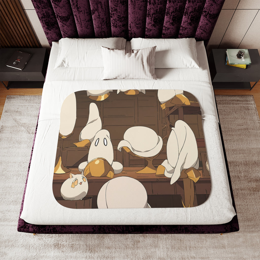 Shell Inlay Craftswoman Sherpa Throw Blanket