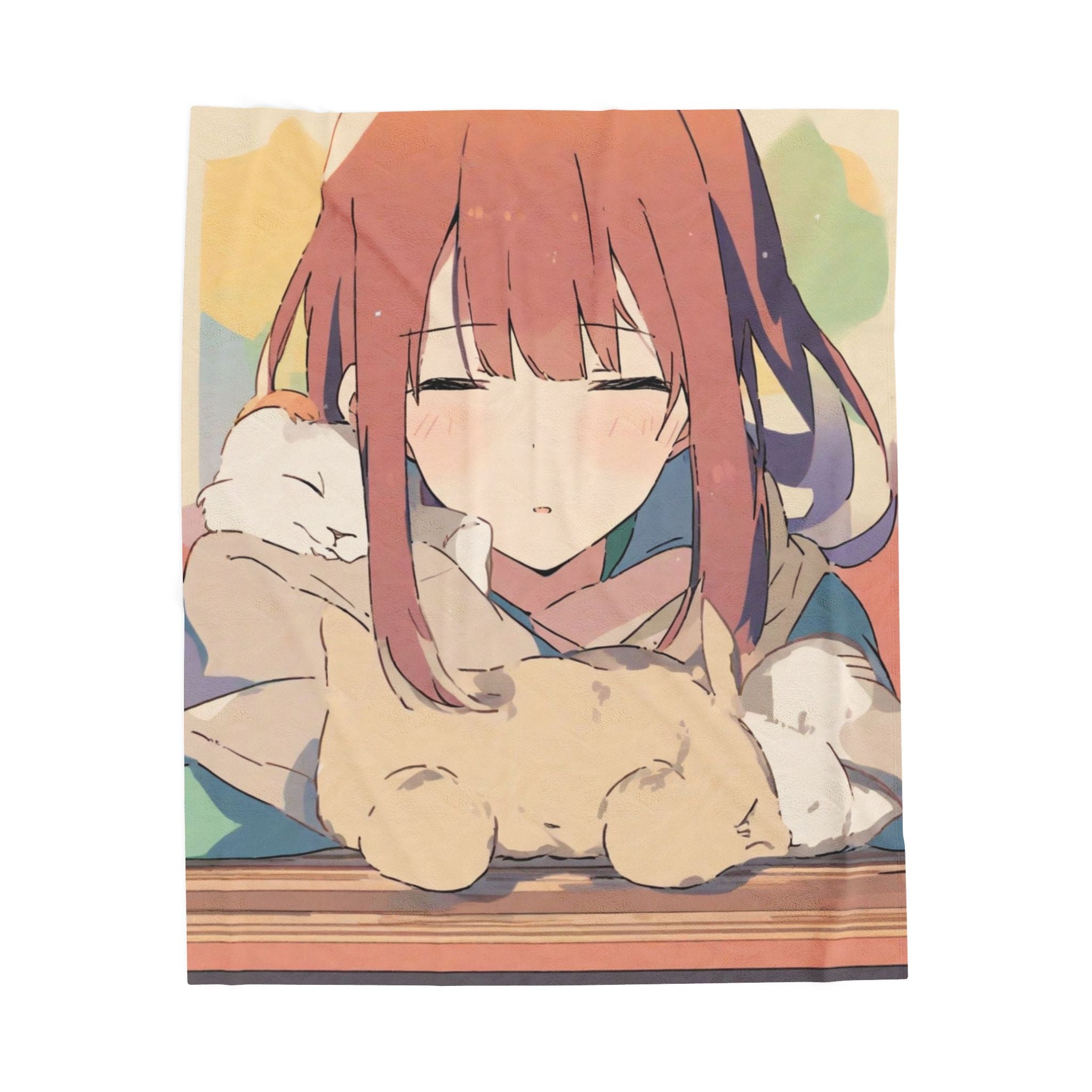 Autumn Kotatsu Nap With Sleeping Cat Throw Blanket