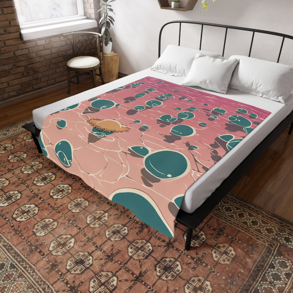 Lotus Keeper in Pink Dawn Waters Plush Fleece Throw Blanket
