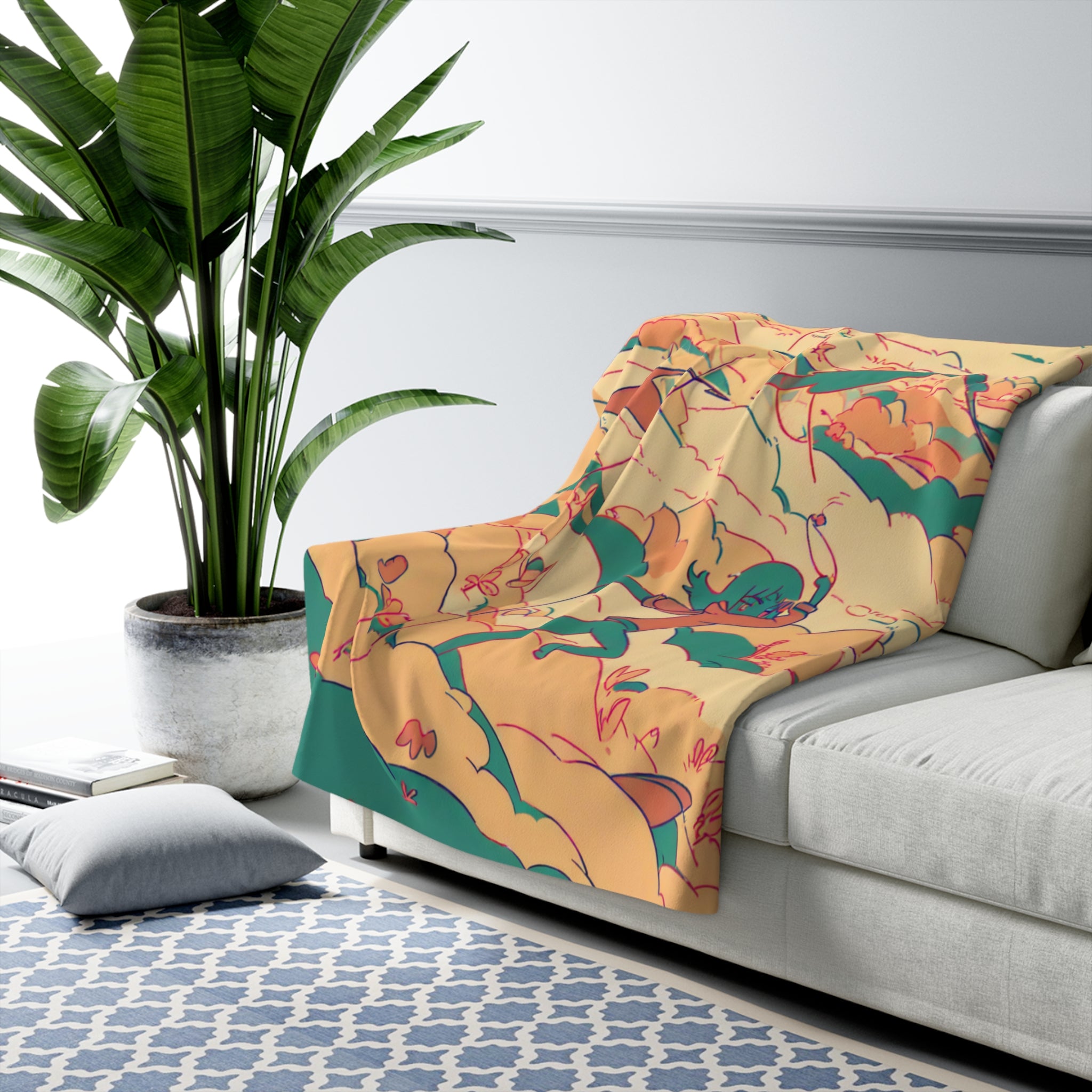 Kite Messenger on Golden Hillside Sherpa Throw Blanket