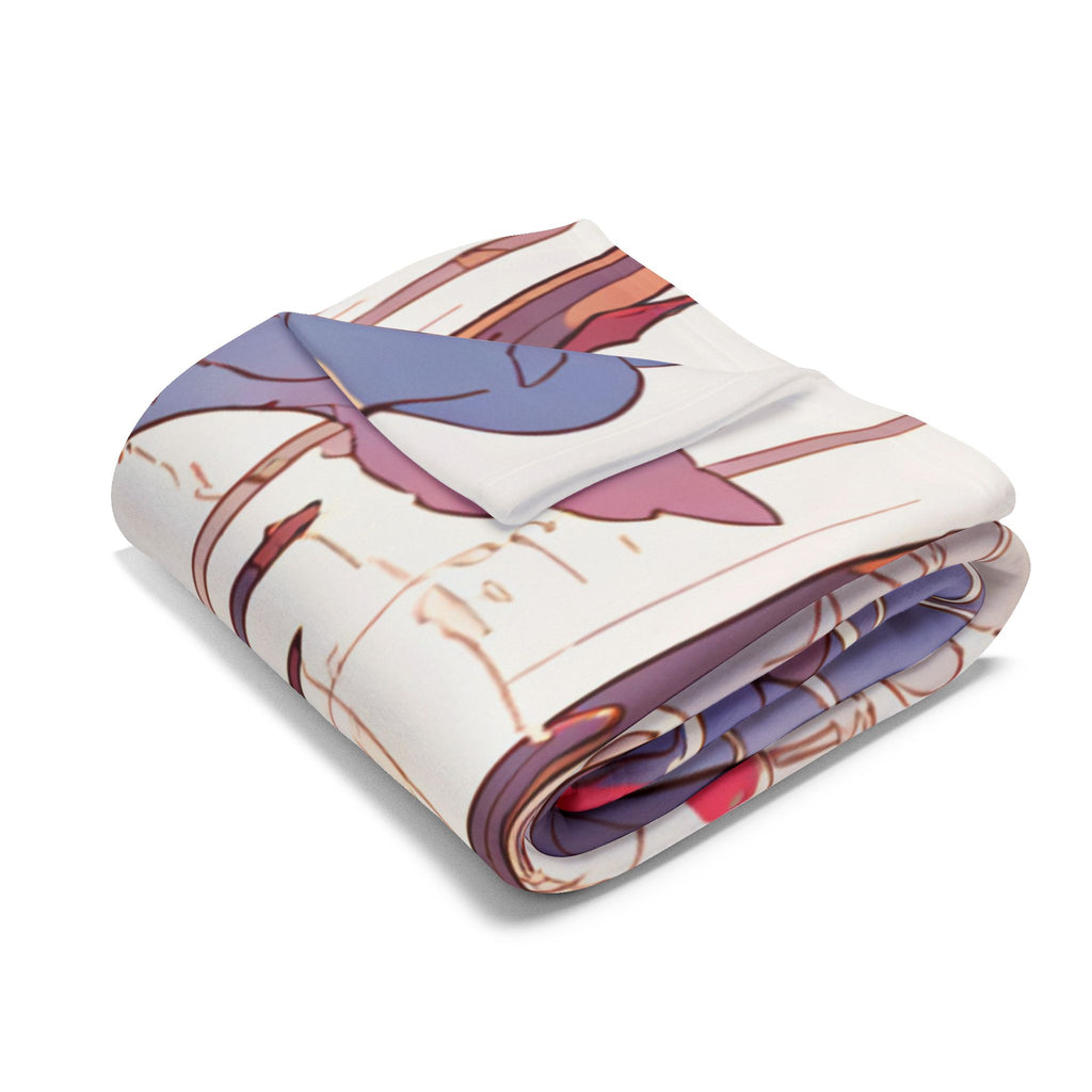 Ferrywoman Flat Boat Lotus Fleece Throw Blanket