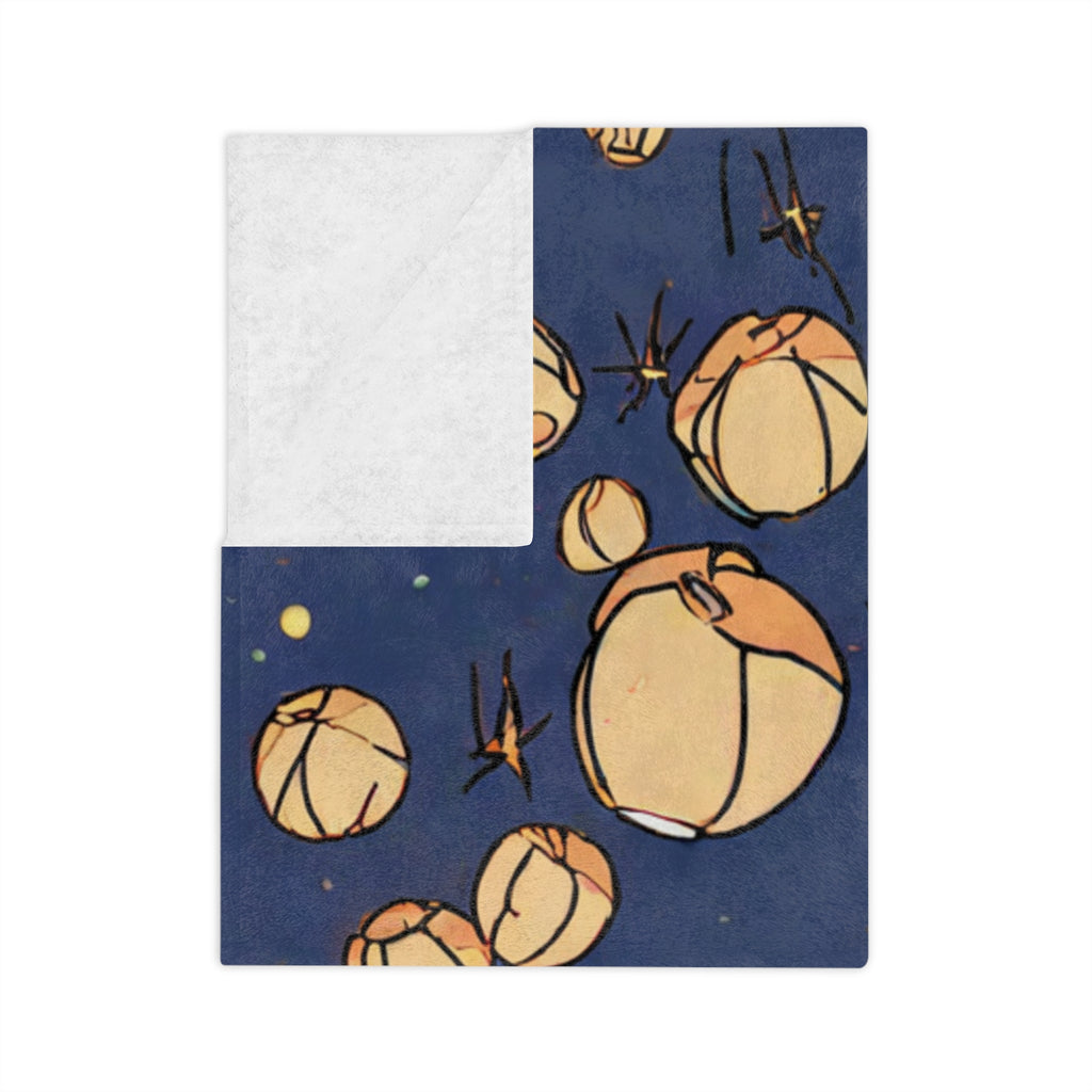 Night-Soil Collector at the Canal Bridge Velveteen Throw Blanket