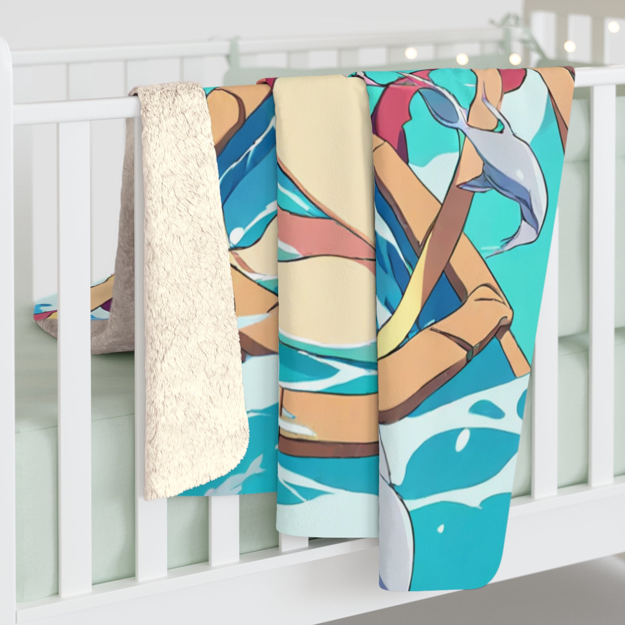 Starfish Sorter's Midday Sherpa Throw Blanket
