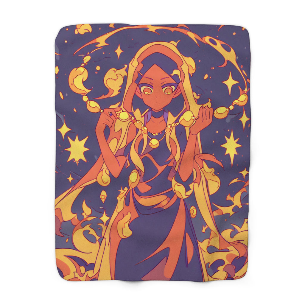 Volcanic Glass Bead Stringer Sherpa Throw Blanket