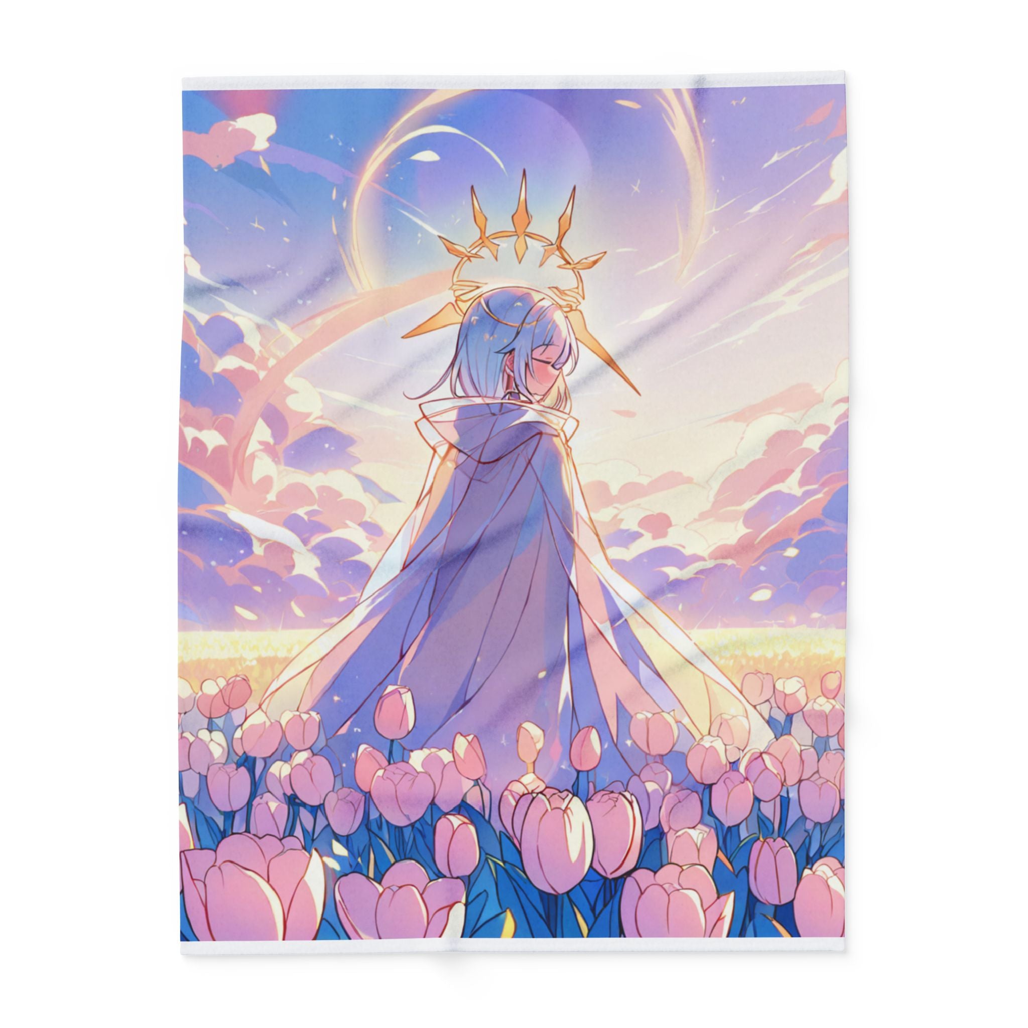 Dream spirit in a dawn tulip field