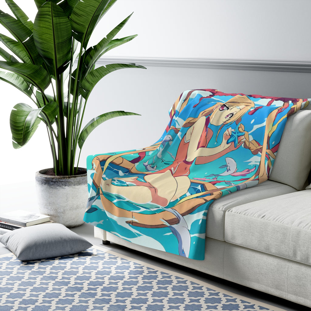 Starfish Sorter's Midday Sherpa Throw Blanket