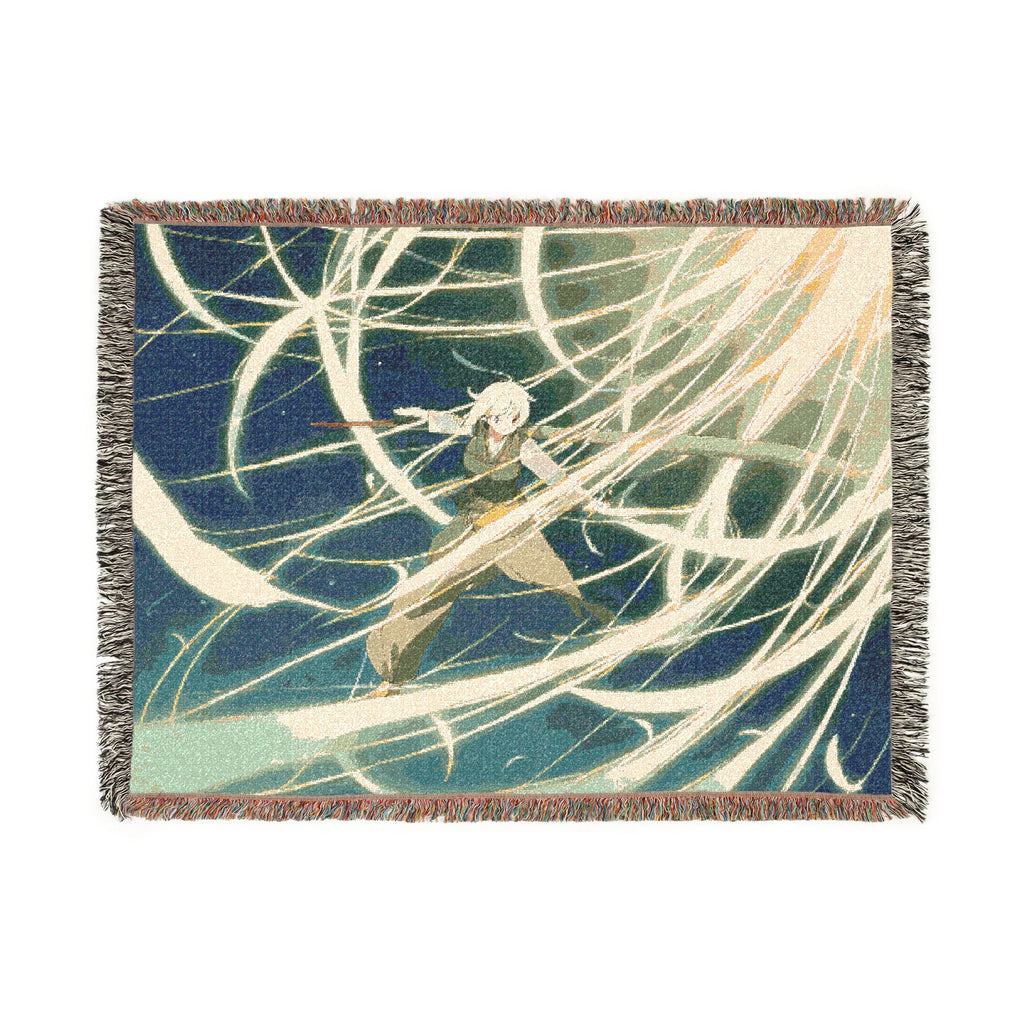 Mountain Vegetable Seller on Moss Stone Woven Throw Blanket