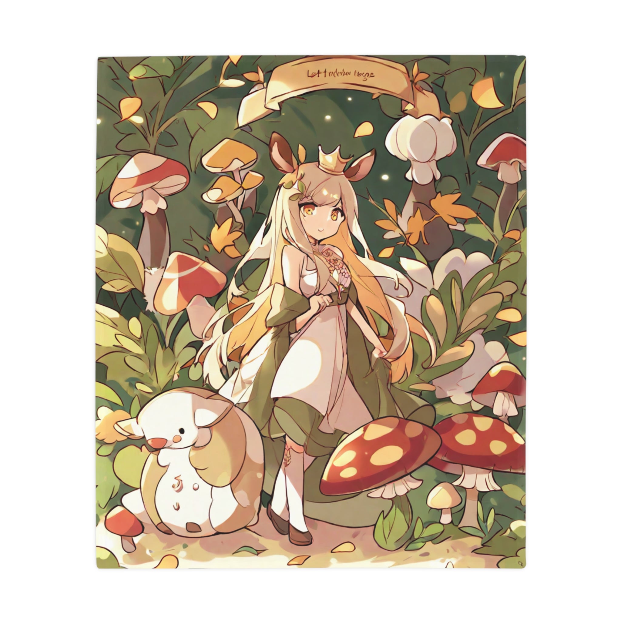Deer spirit in an autumn mushroom forest