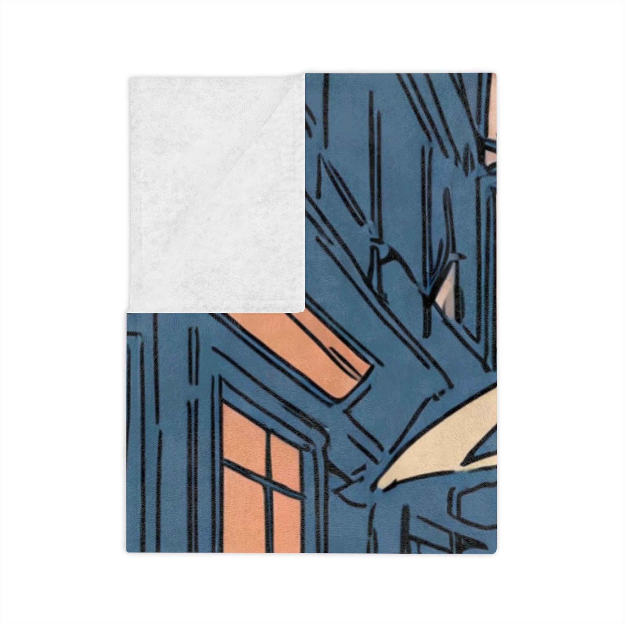 Paper Umbrella Mender in Rain-Gray Kimono Velveteen Throw Blanket
