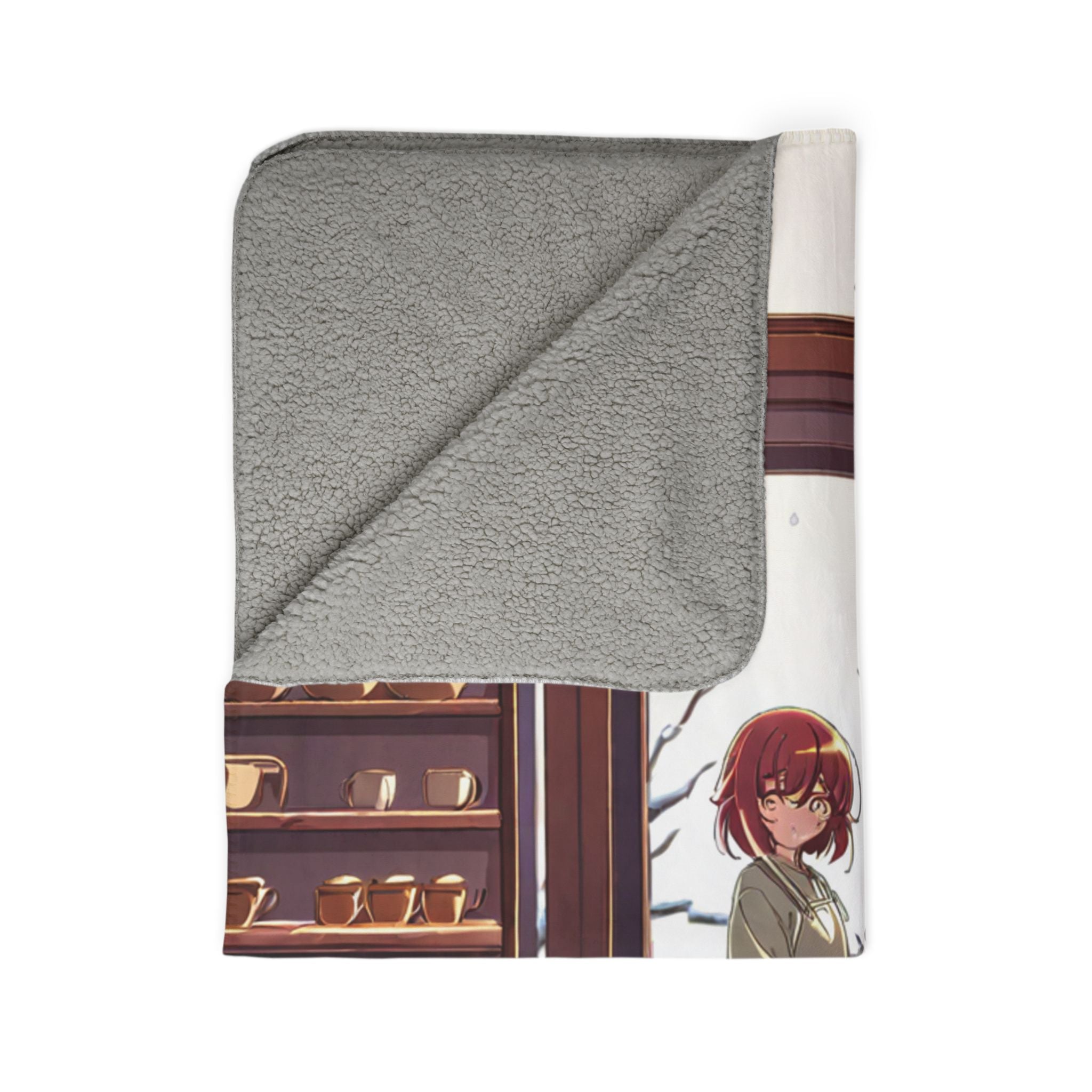 Midnight Bakery Assistant Melon Sherpa Fleece Throw Blanket