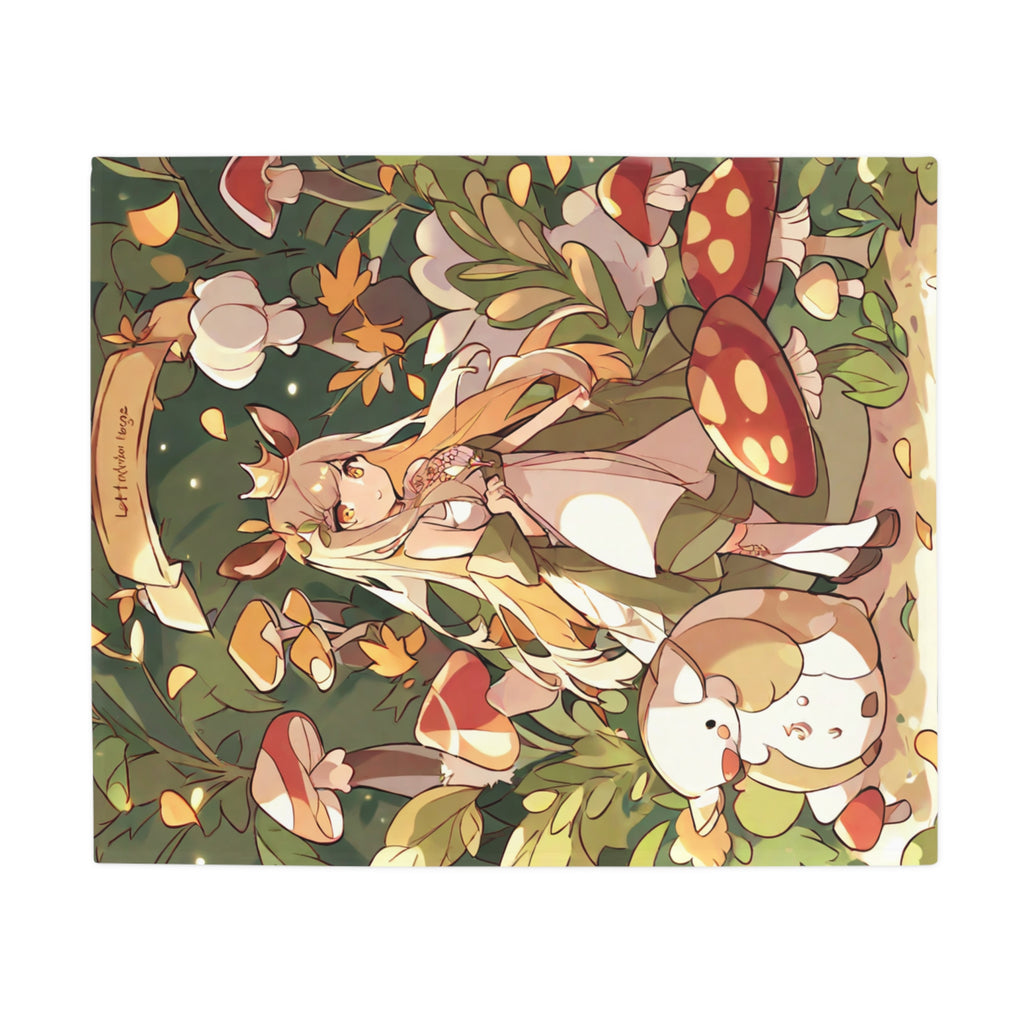 Deer spirit in an autumn mushroom forest