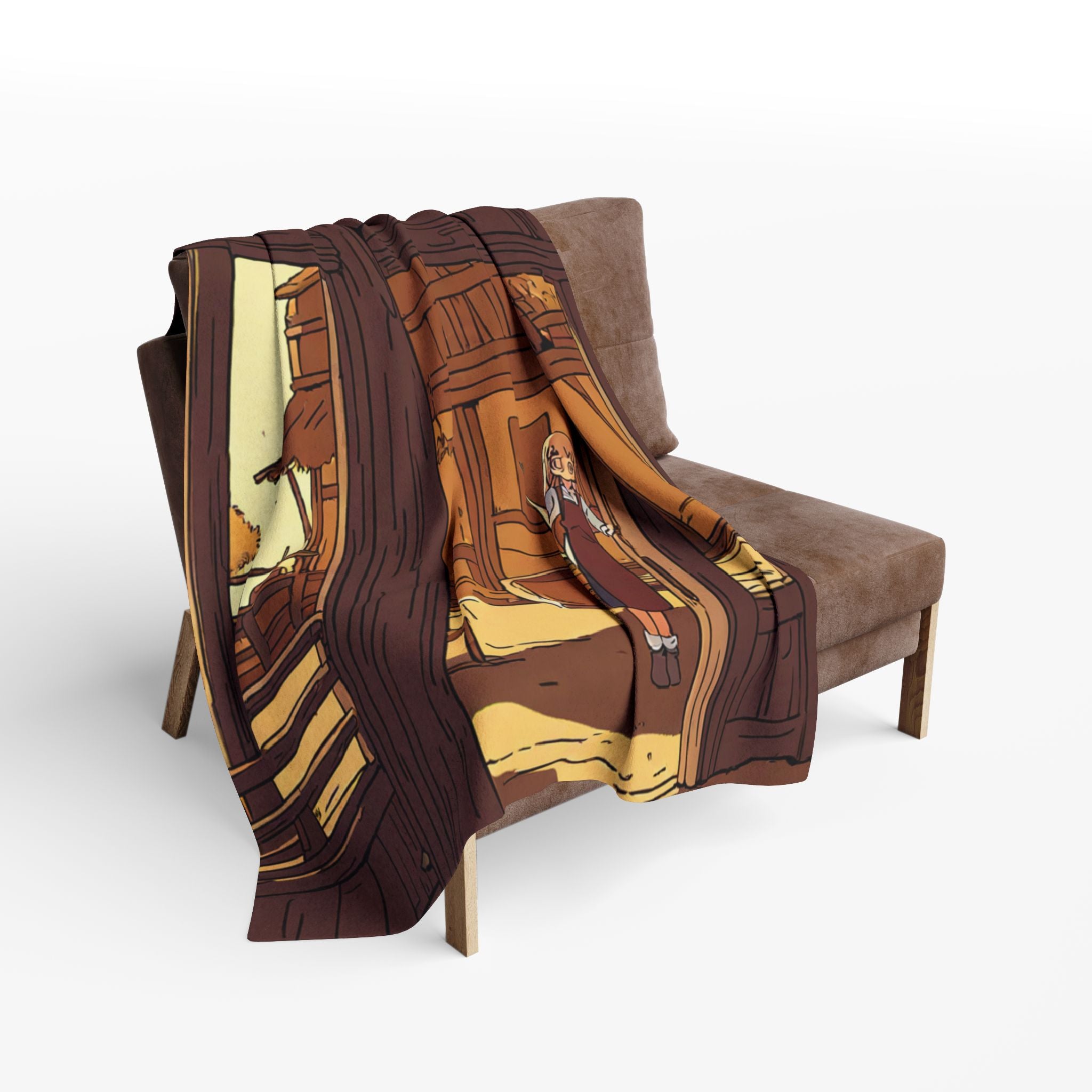 Persimmon Dyer in the Rust-Stained Workshop Fleece Throw Blanket