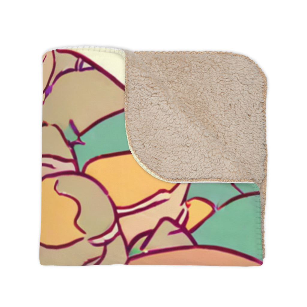 Moss Garden Referee in Slate Gray Sherpa Throw Blanket