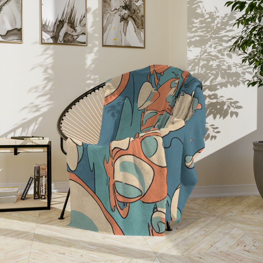 Hot Spring Egg Vendor at the Misty River Velveteen Throw Blanket