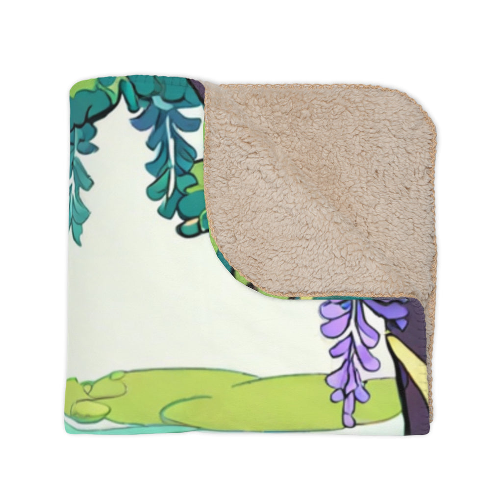 Cloud Pine Pruner in the Sunken Garden Velveteen Throw Blanket