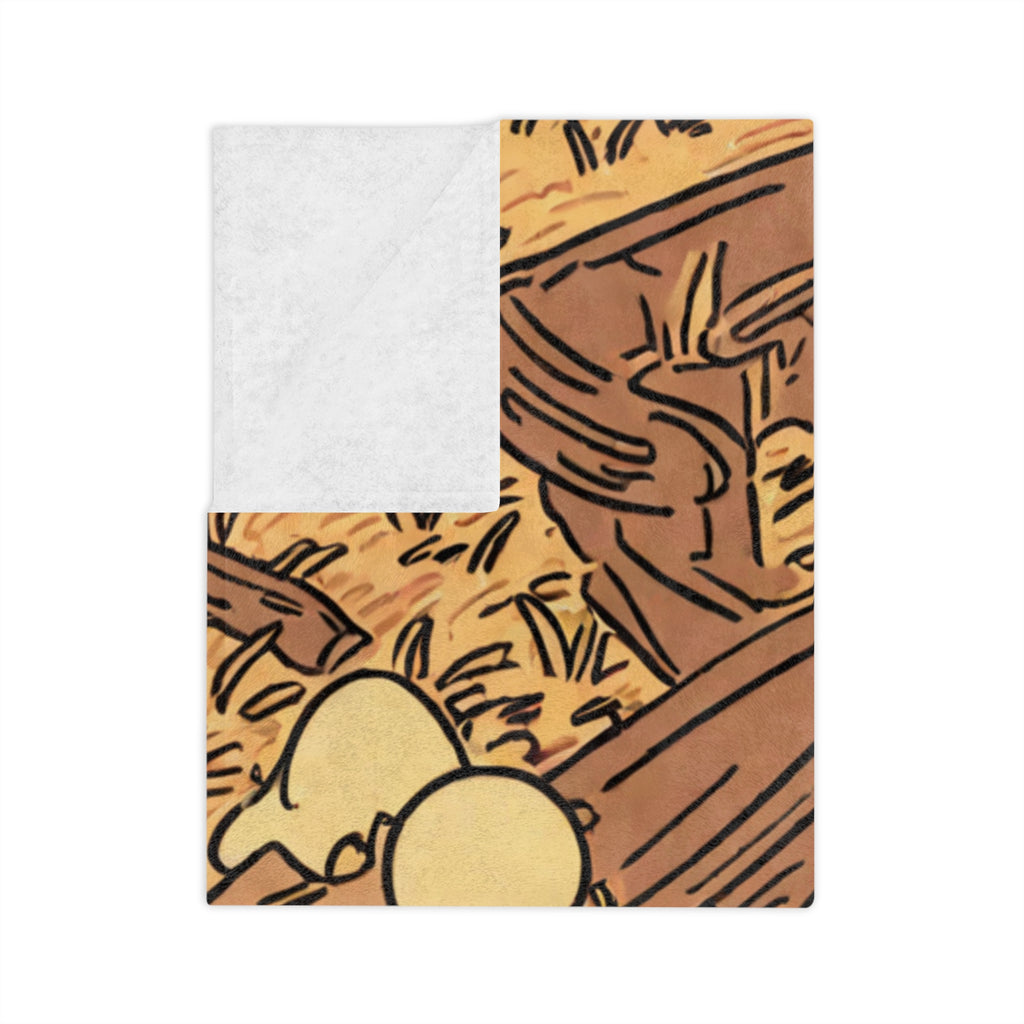 Root Vendor at the Crossroads Velveteen Throw Blanket
