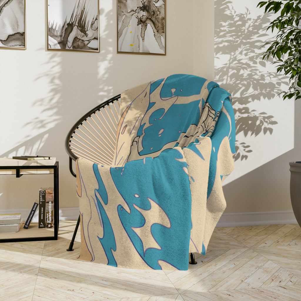 Firefly Squid Beach Gatherer Velveteen Throw Blanket