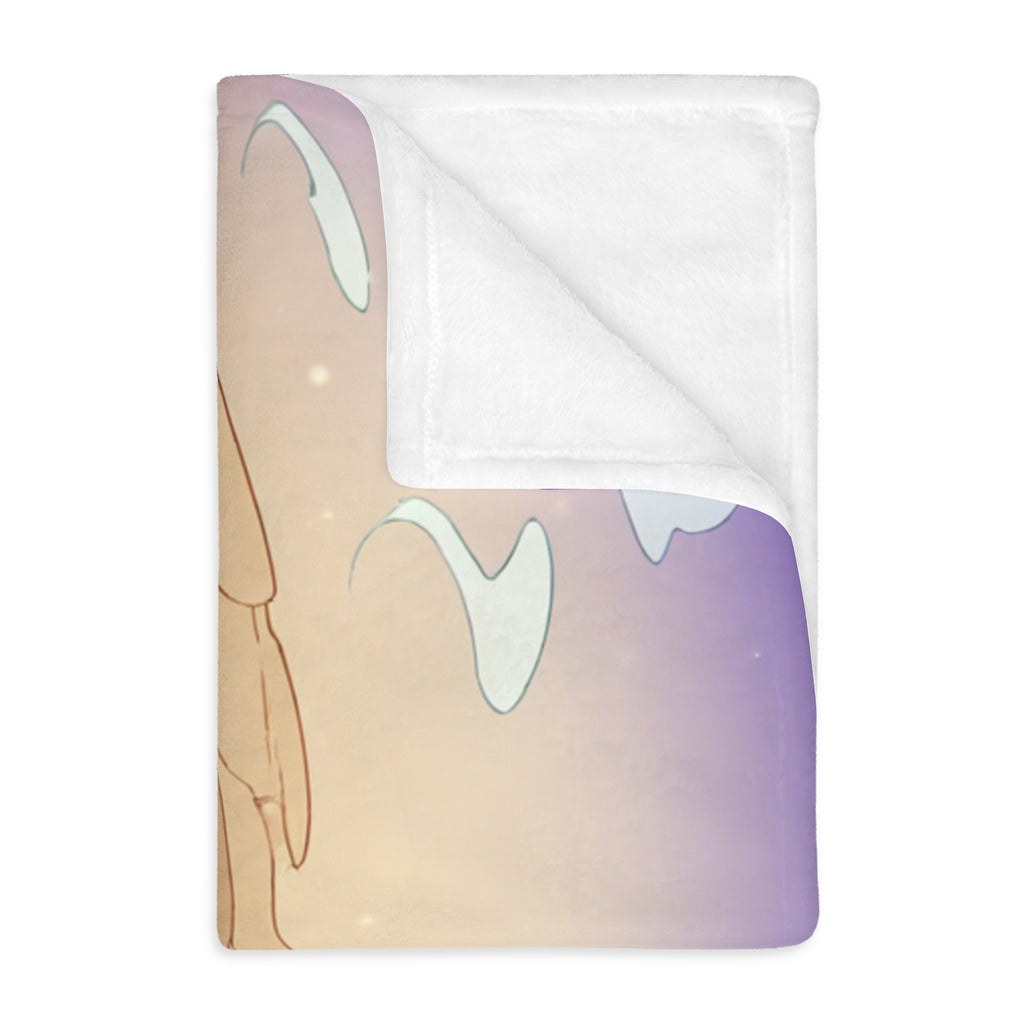 Lantern Keeper in River Fog Velveteen Throw Blanket
