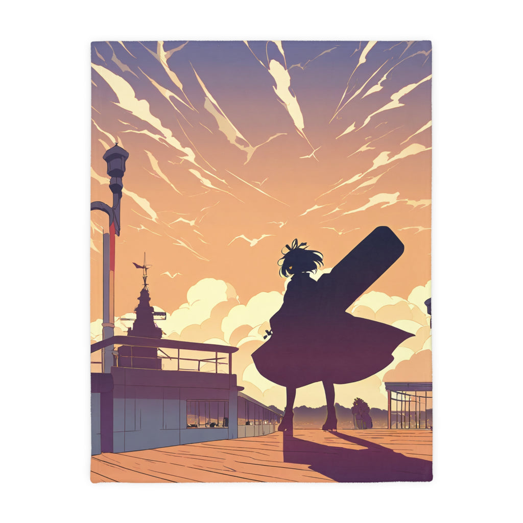 Ferry Terminal Violinist For Velveteen Throw Blanket