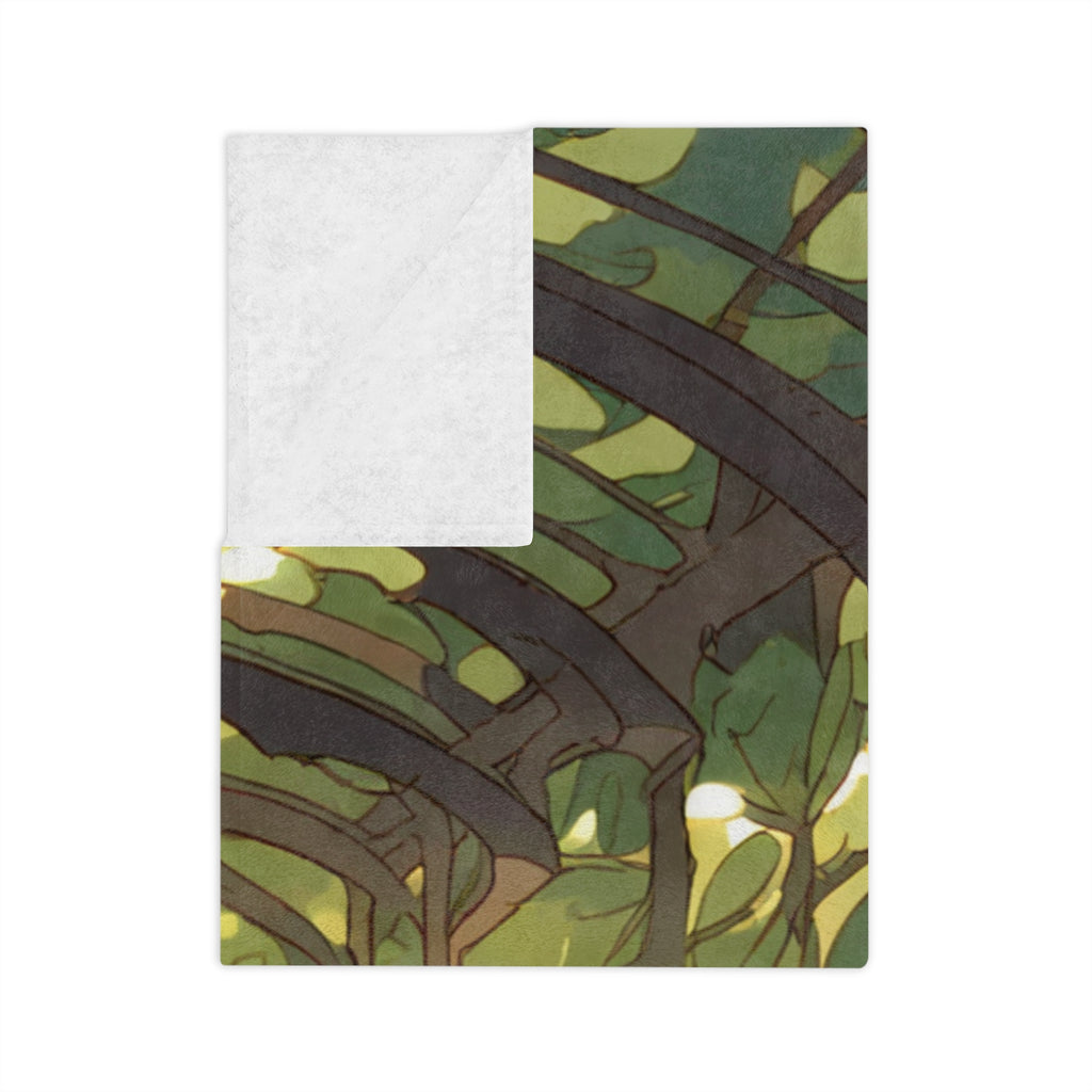 Seed Packet Illustrator in the Greenhouse Velveteen Throw Blanket