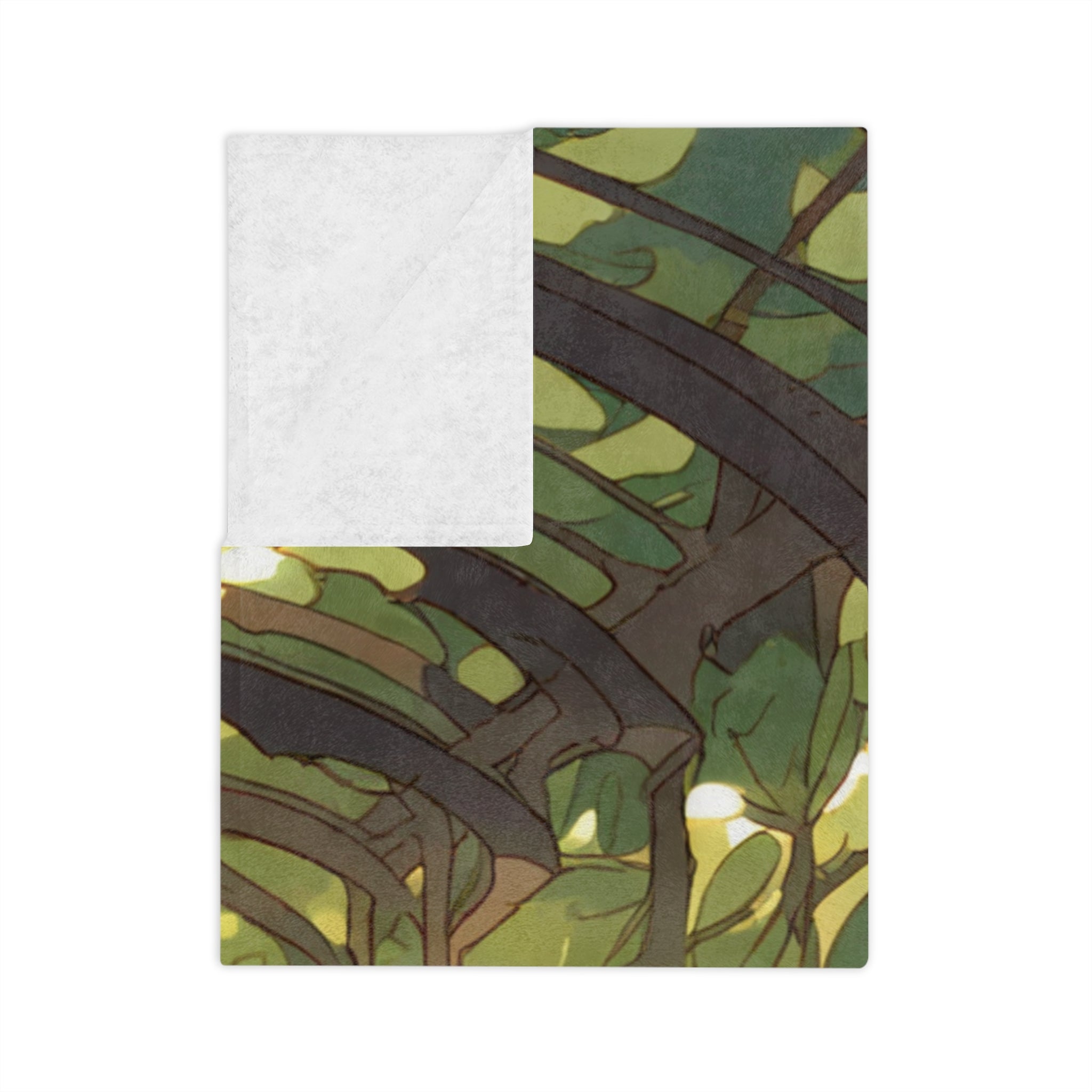 Seed Packet Illustrator in the Greenhouse Velveteen Throw Blanket