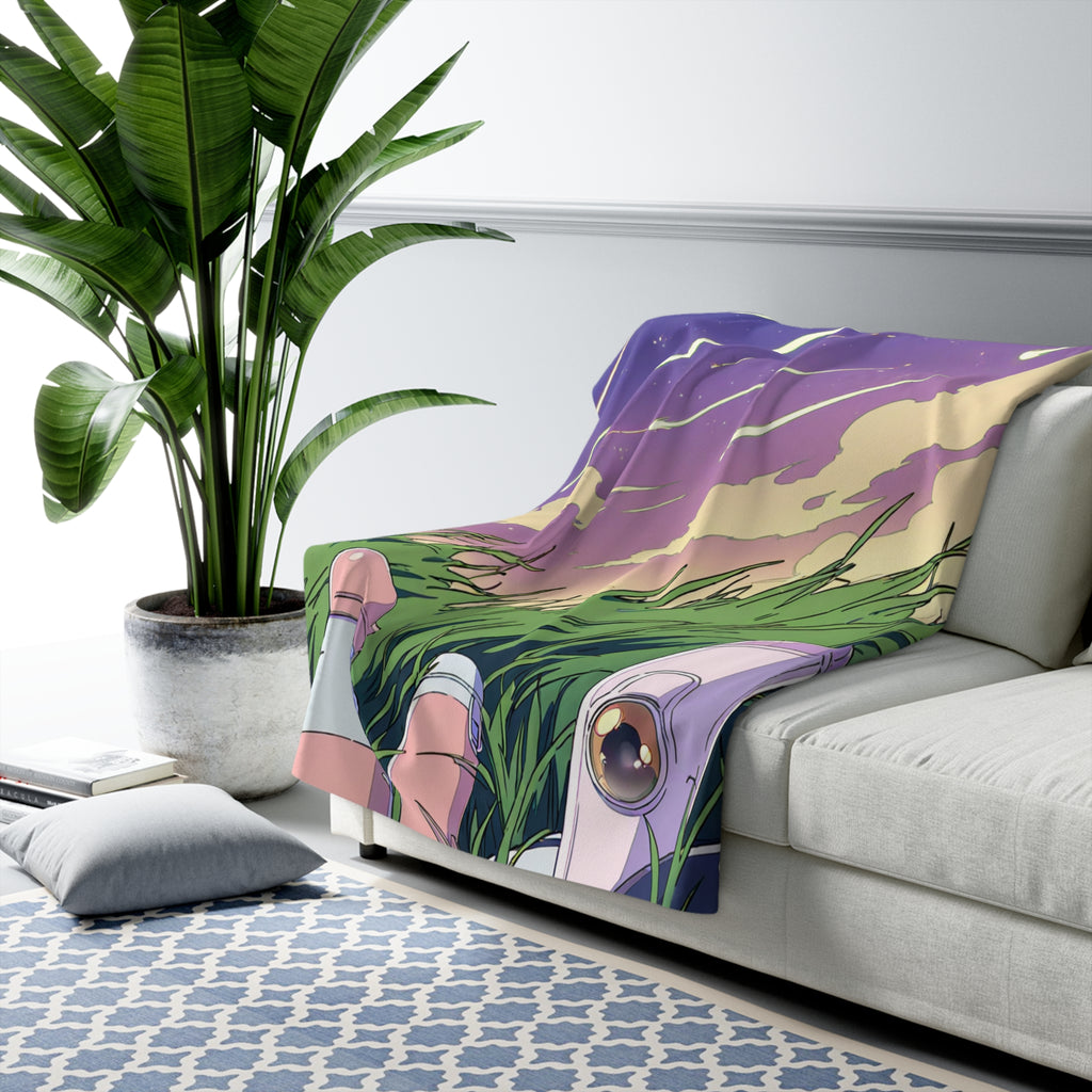 Meteor Shower Watcher Vest Sherpa Throw Blanket