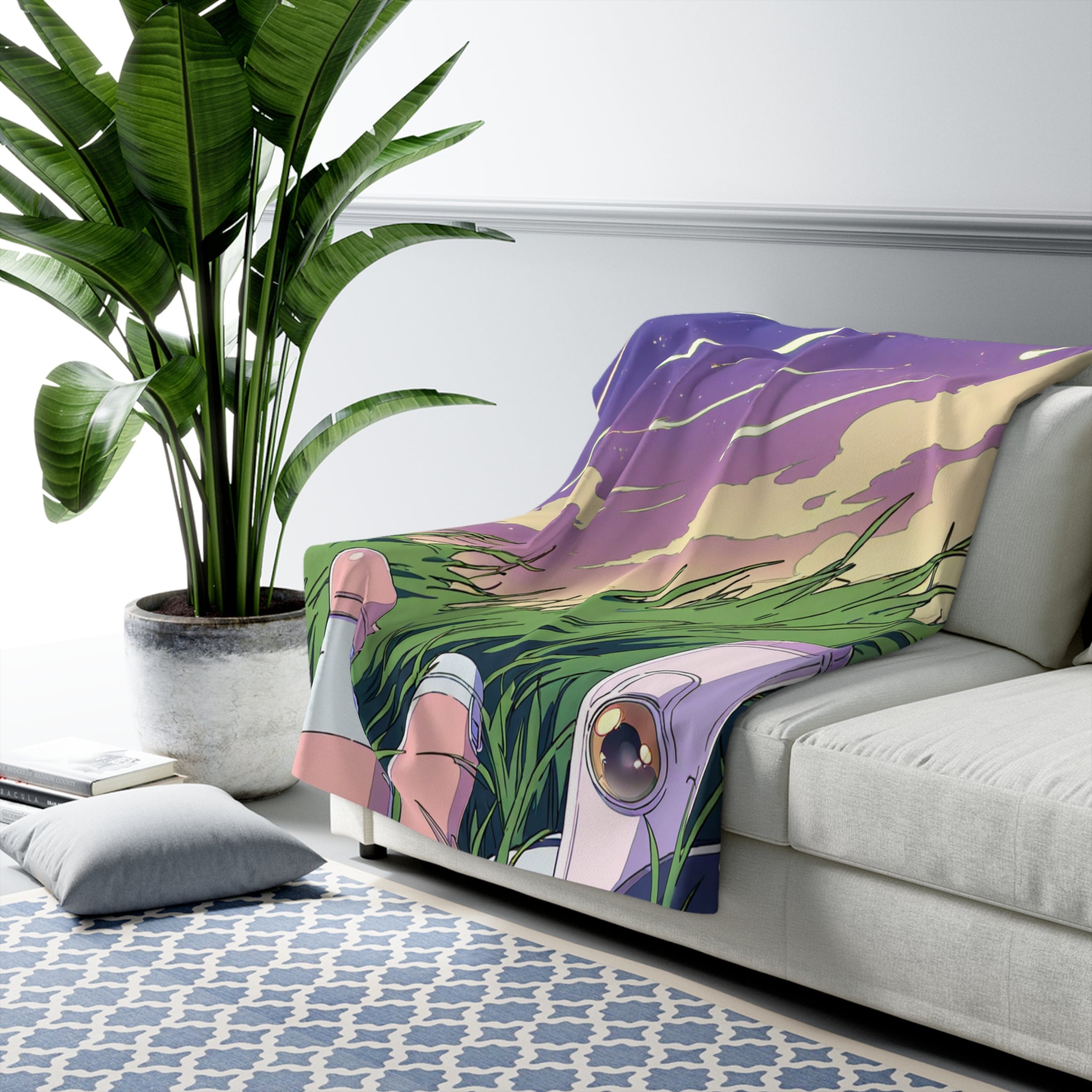 Meteor Shower Watcher Vest Sherpa Throw Blanket