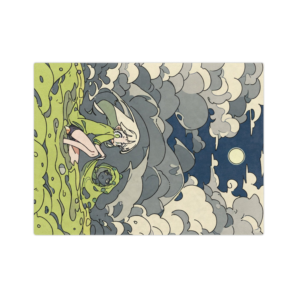 Moonlit Tide Pool Polisher Velveteen Throw Blanket