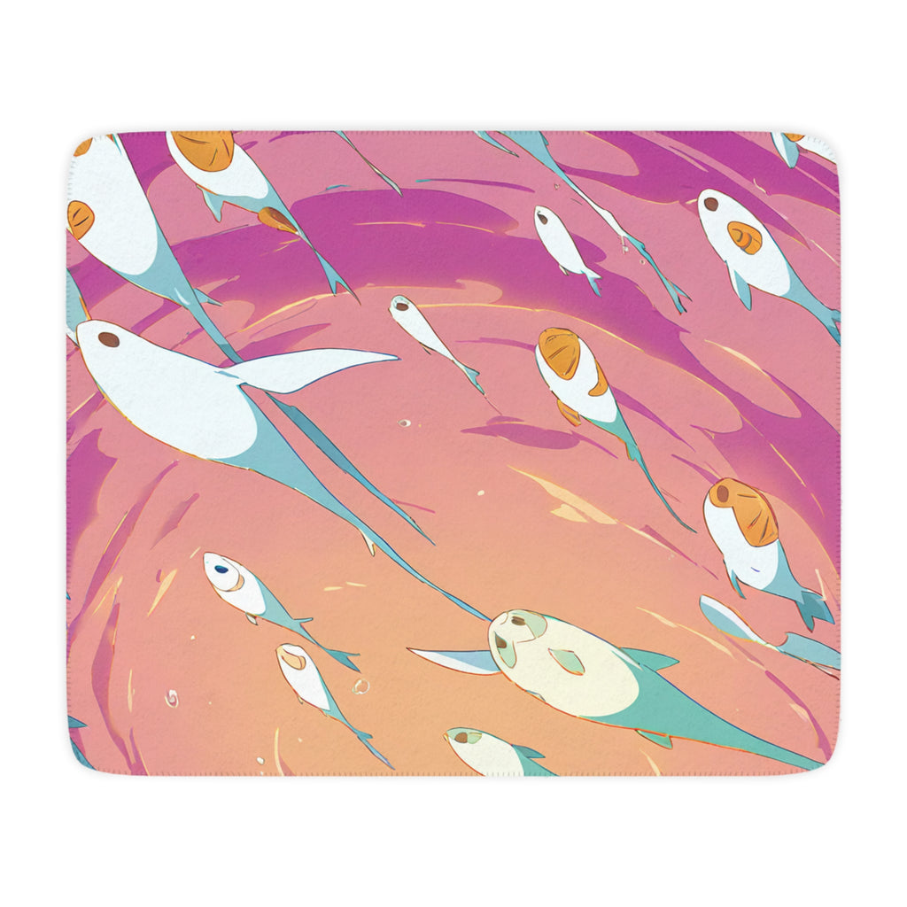 Coral Gatherer in Turquoise Shallows Velveteen Throw Blanket