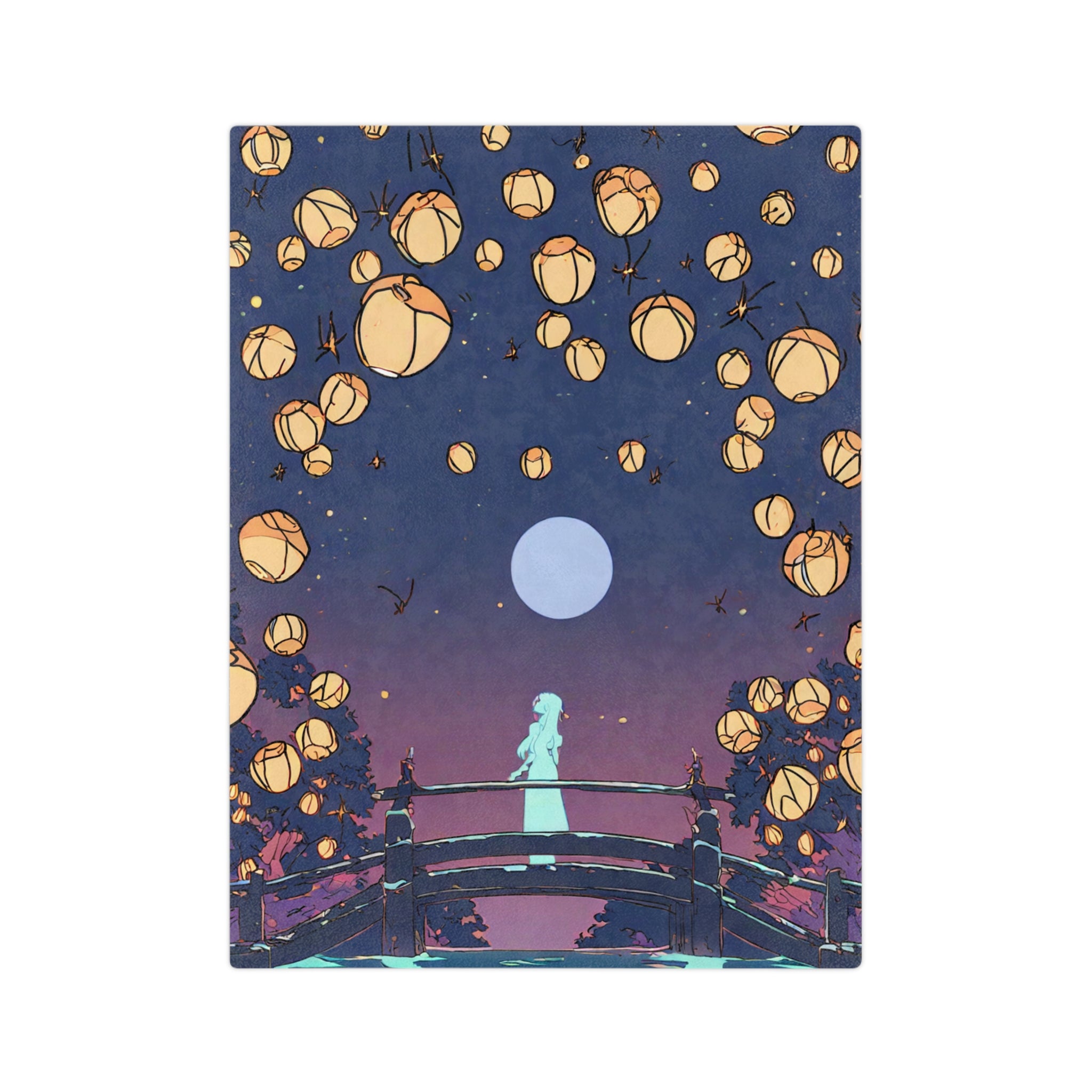 Night-Soil Collector at the Canal Bridge Velveteen Throw Blanket