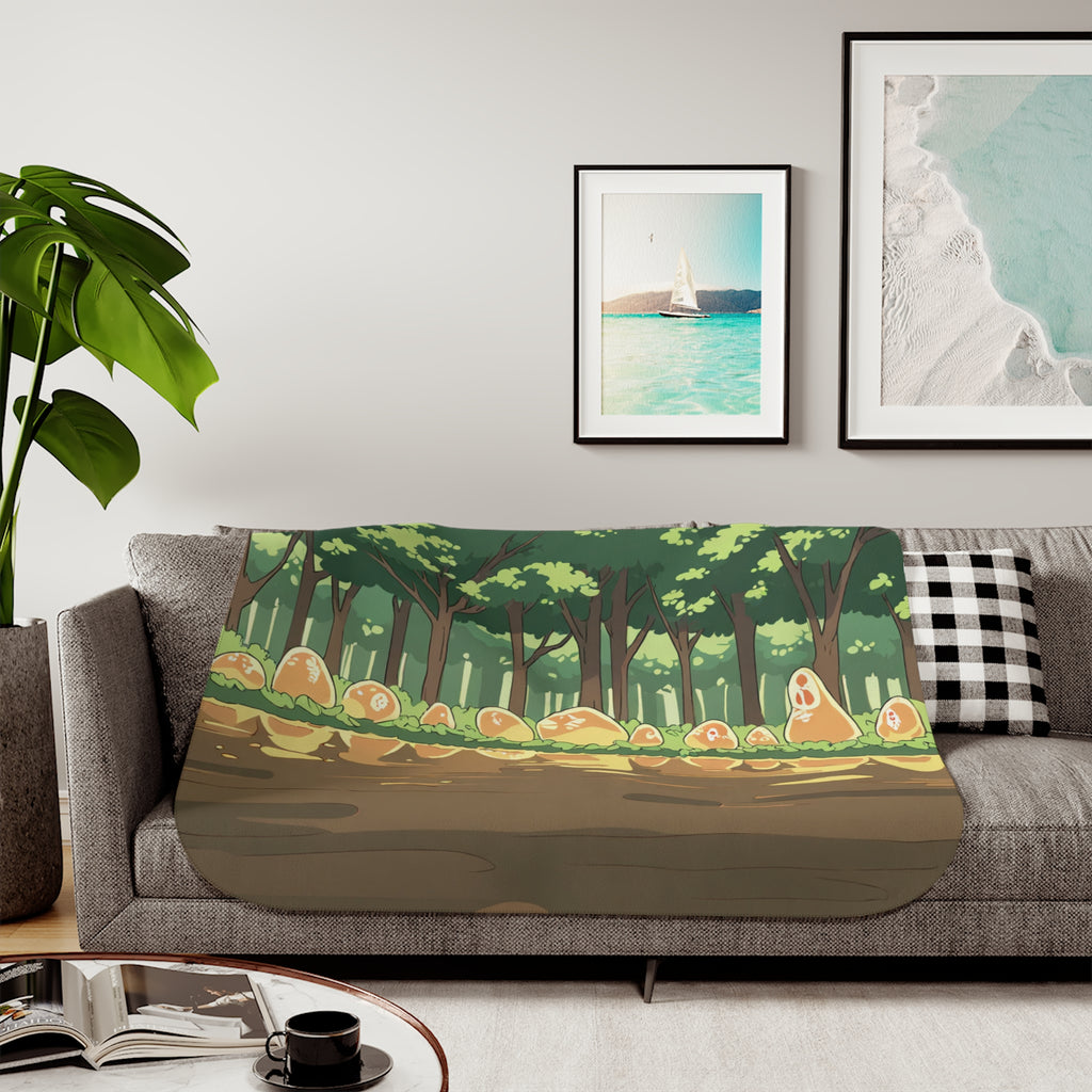 Brush Washer at the Forest Stream Sherpa Throw Blanket