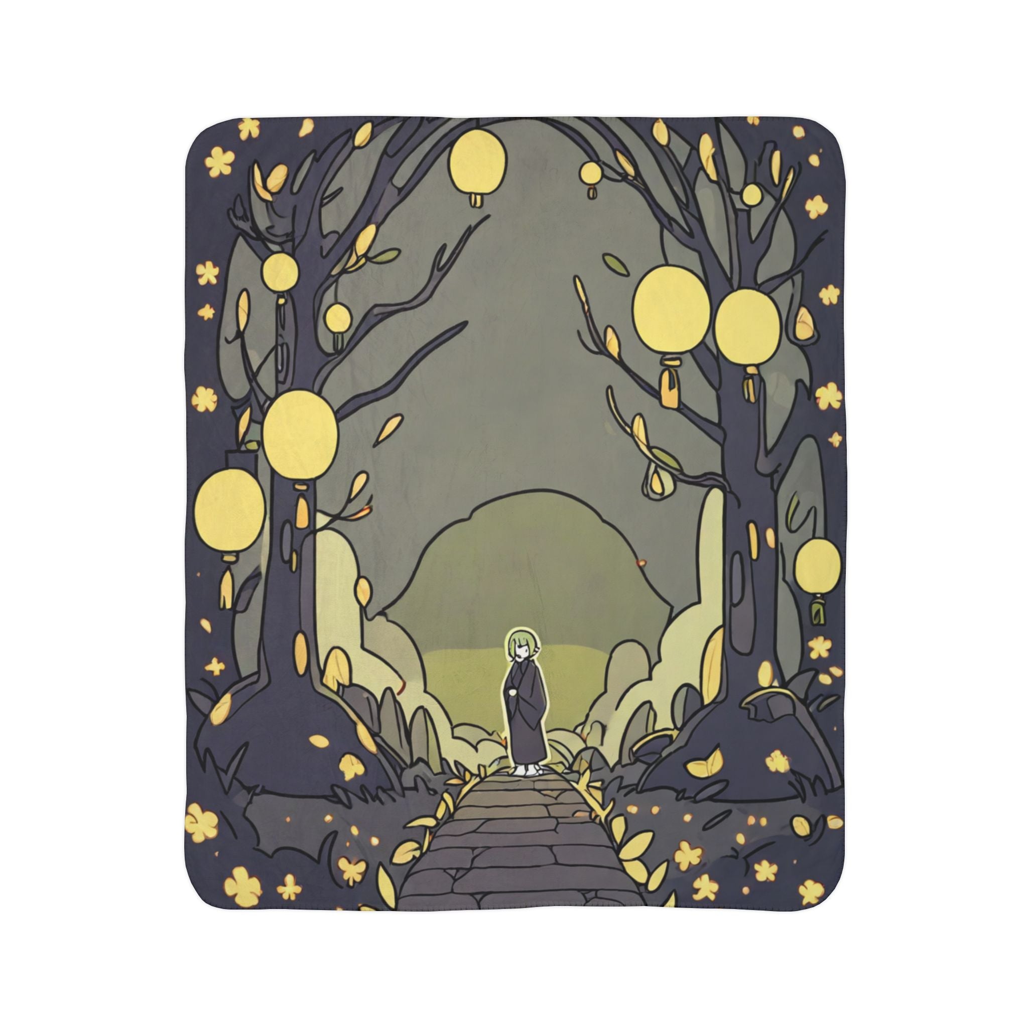Firefly Broker Forest Path Sherpa Fleece Throw Blanket