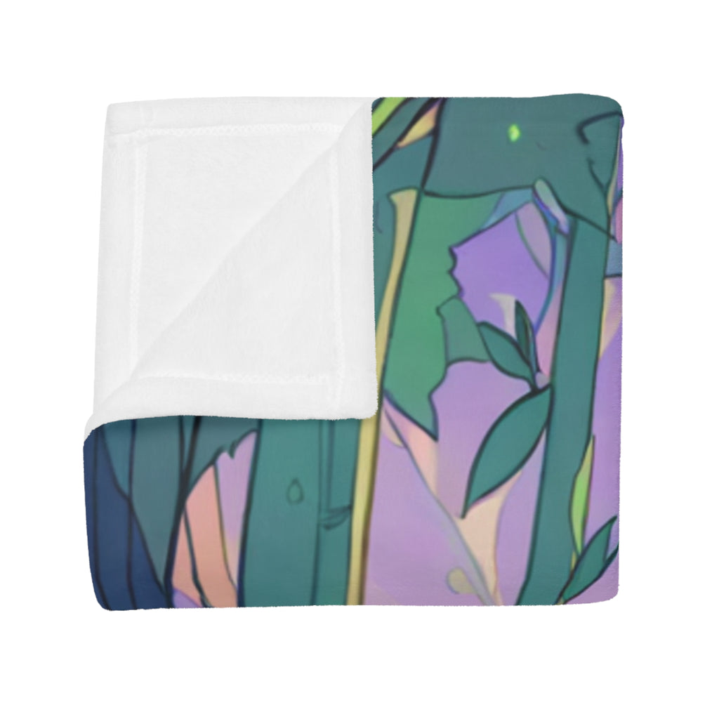 Lantern Carrying Spirit Forest Fleece Throw Blanket