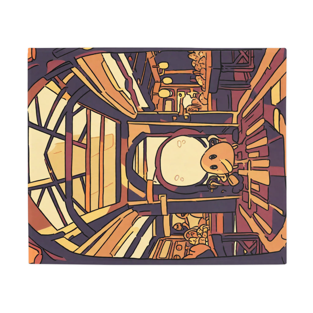 Night Market Noodle Archway Plush Fleece Throw Blanket