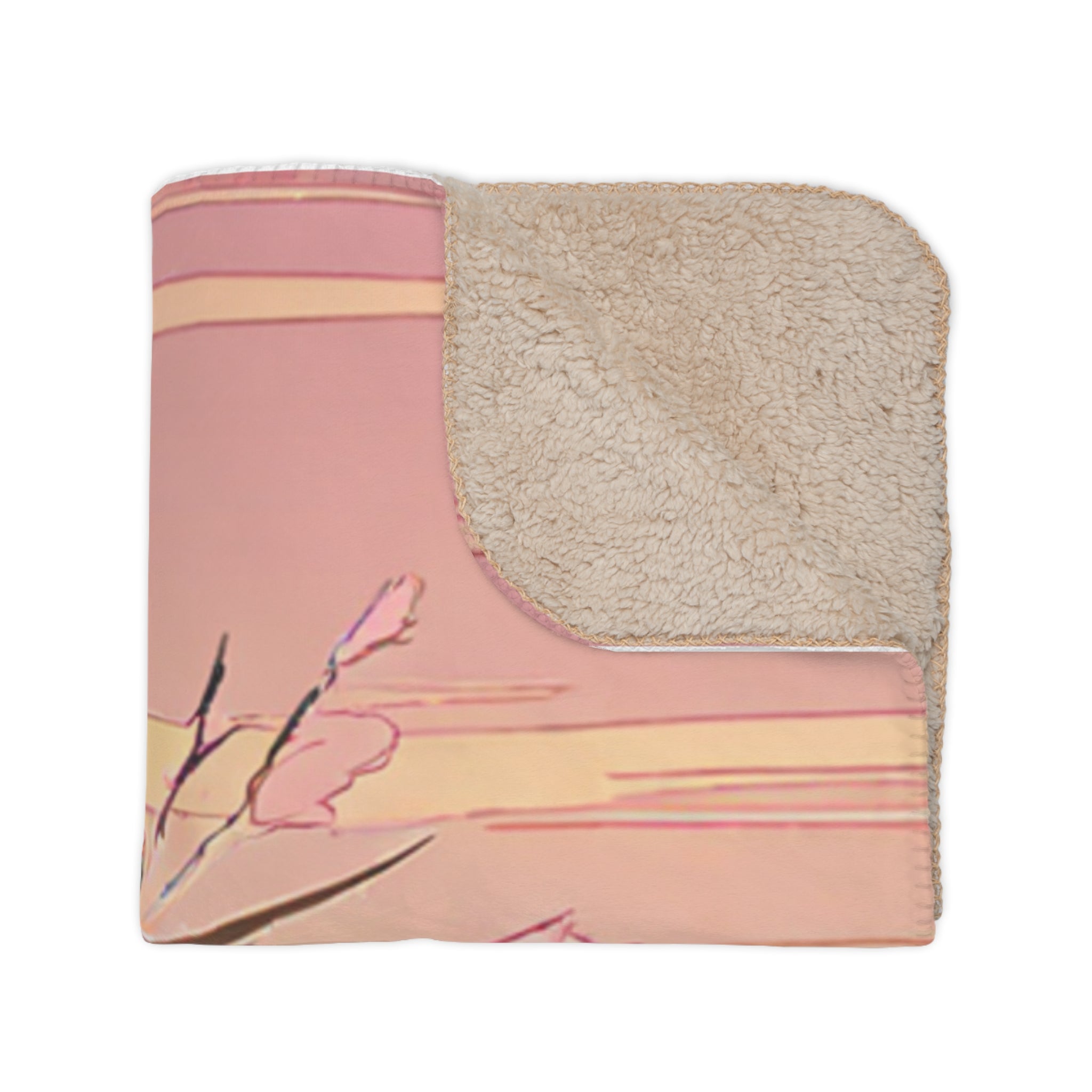 Bento Seller on the Spring Platform Tan Sherpa Throw Blanket