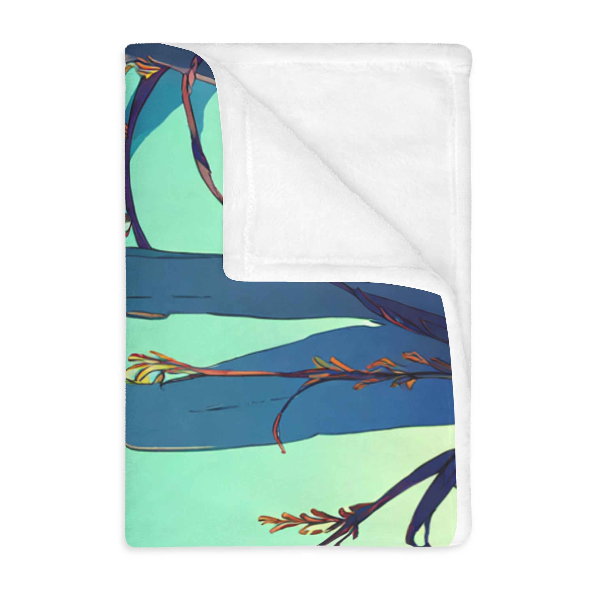 Floating Market Vendor Wooden Sherpa Throw Blanket