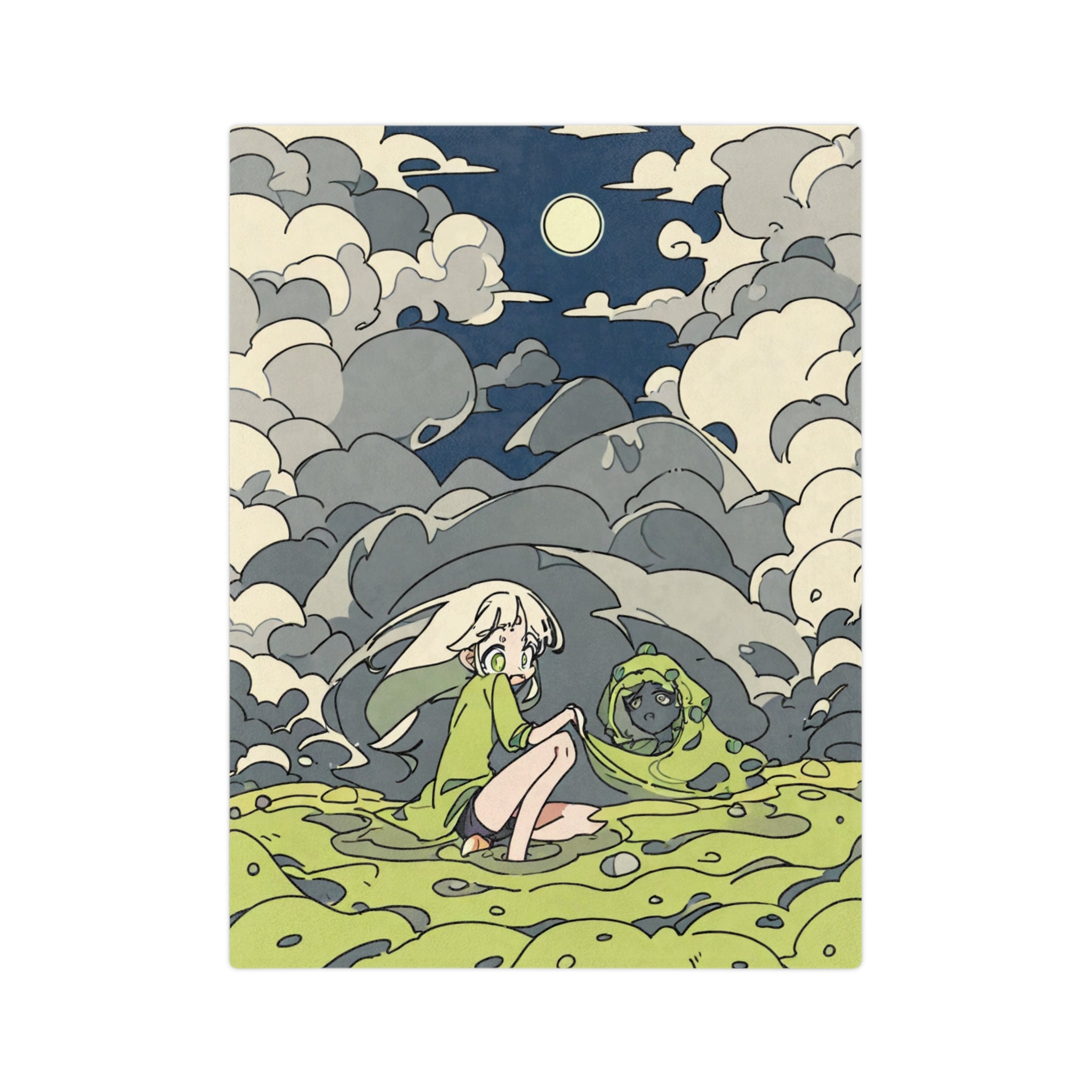 Moonlit Tide Pool Polisher Velveteen Throw Blanket