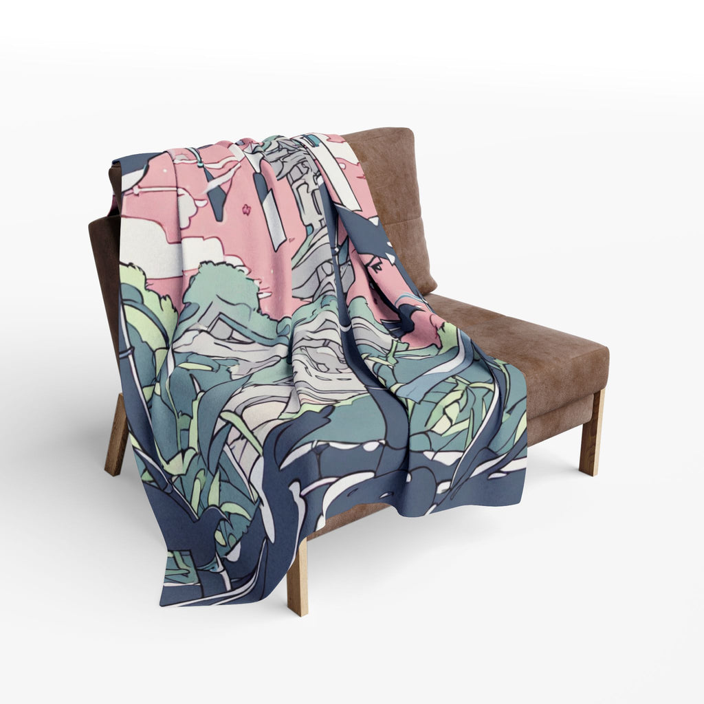 Wind Chime Arranger at the Shrine Arctic Fleece Throw Blanket